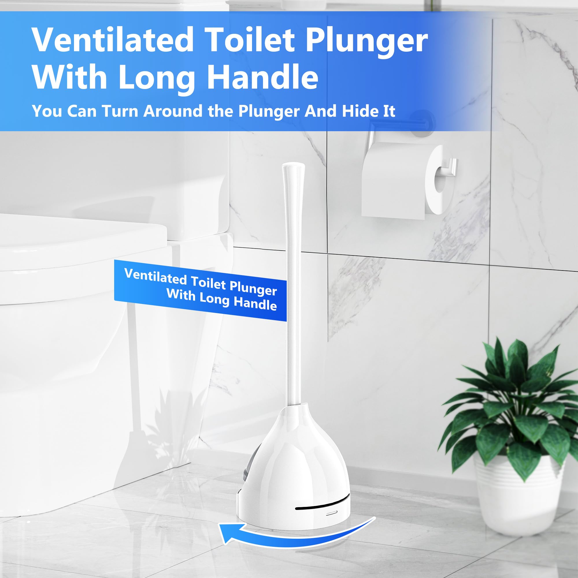 Lovloy Toilet Plunger With Holder, Plunger With Unique Holder, Plungers For Bathroom With Holder, Toilet Plunger Heavy Duty (2,