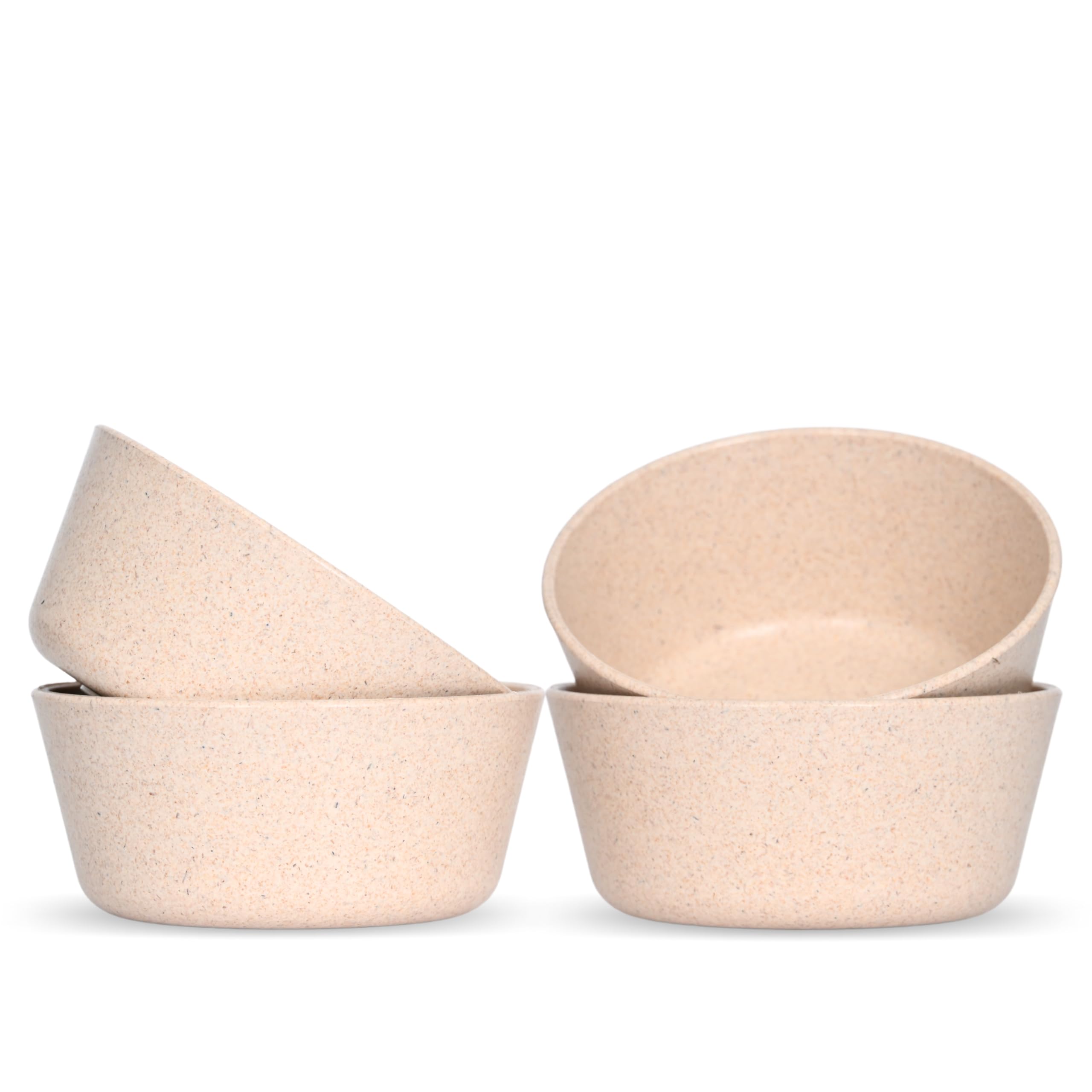 Eha Set Of 4 Earth-Friendly Small Curry Bowls For Kitchen |175 Ml | Made With Bamboo Fibers & Rice Husk | Microwave Safe Bowl (R
