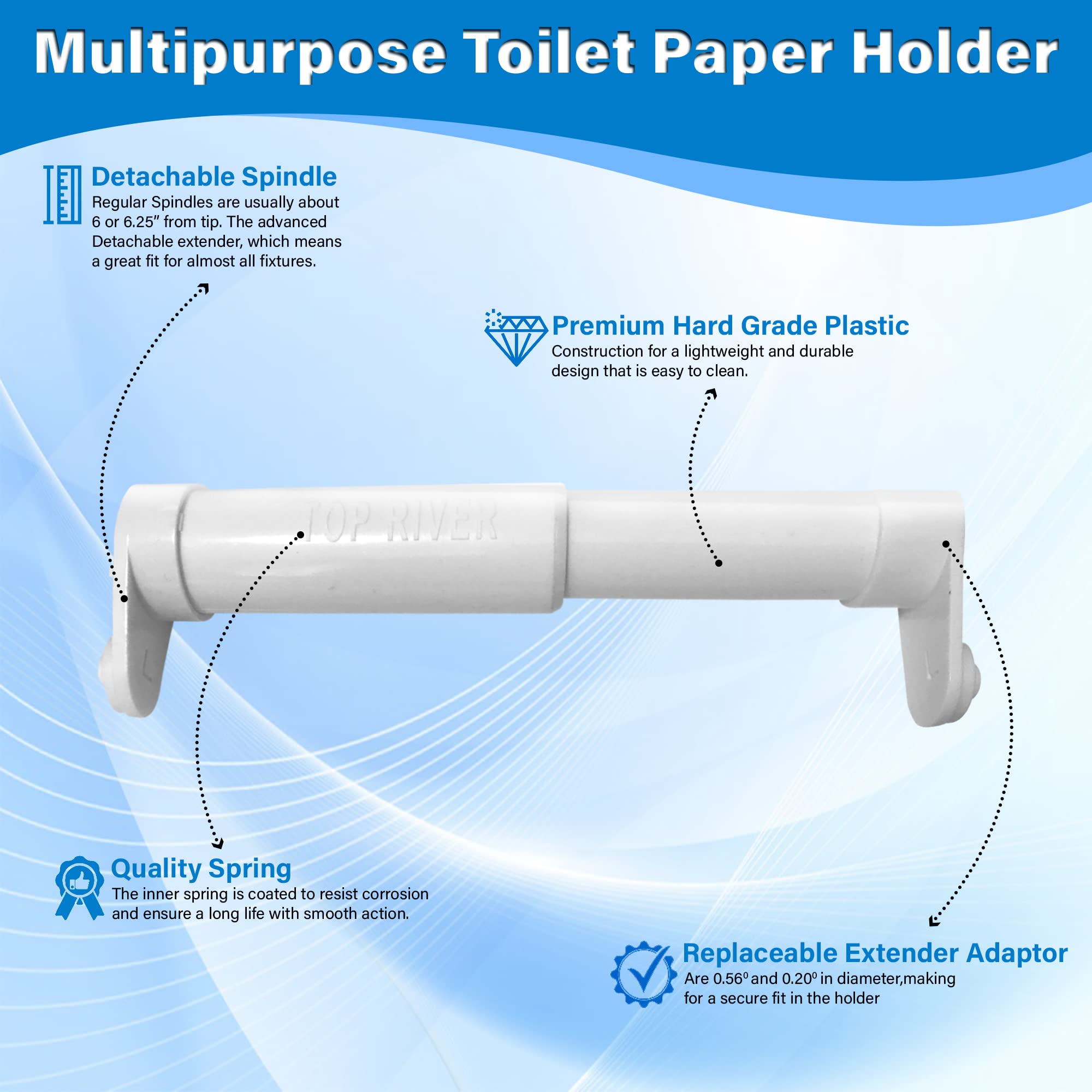 Toilet Paper Holder with Extender Adaptor  Fit Double Rolls and Triple Rolls  Multipurpose Toilet Paper Holder