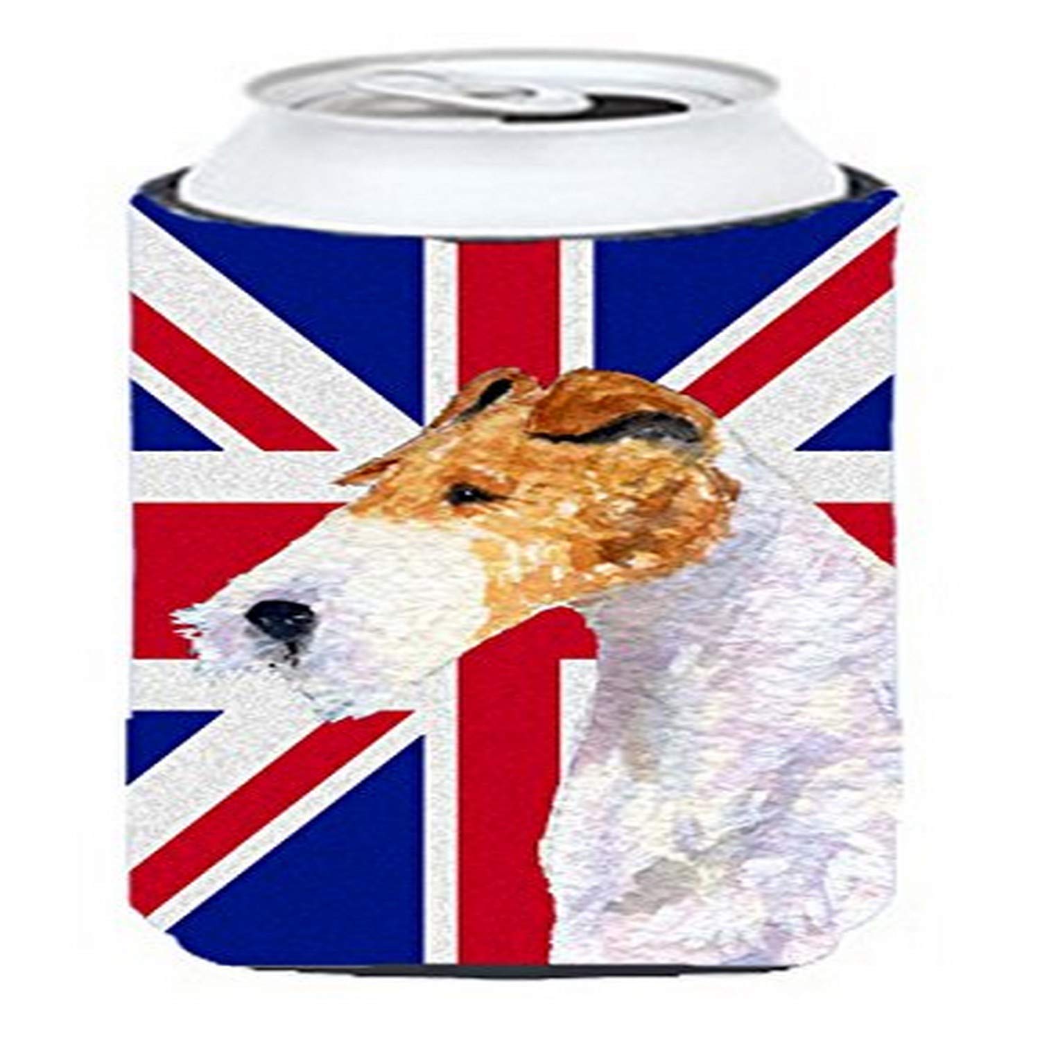 Caroline'S Treasures Ss4920Tbc Fox Terrier With English Union Jack British Flag Tall Boy Hugger Can Cooler Sleeve Hugger Machine