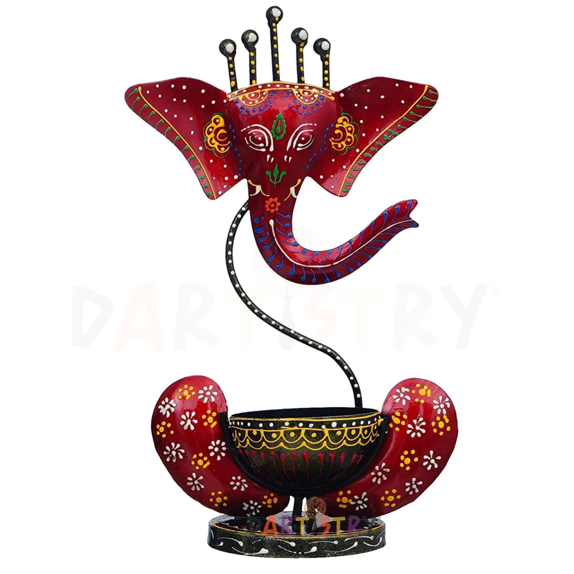 Dartistry Ganpati Diya/Lord Ganesha Deepak/Ganesha Tealight Holder/Showpiece for Home Decor - Decorations Items for Home -Home D