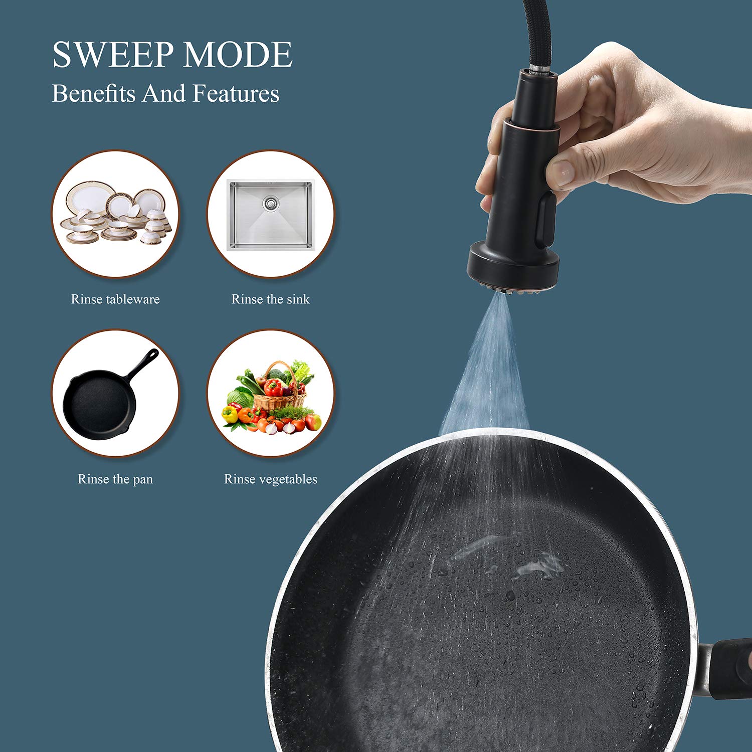 GUUKAR Bronze Kitchen Faucet with Pull Down Sprayer  Oil Rubbed Bronze Single Handle High Arc Commercial Farmhouse Kitchen Sink Faucet with Deck Plate
