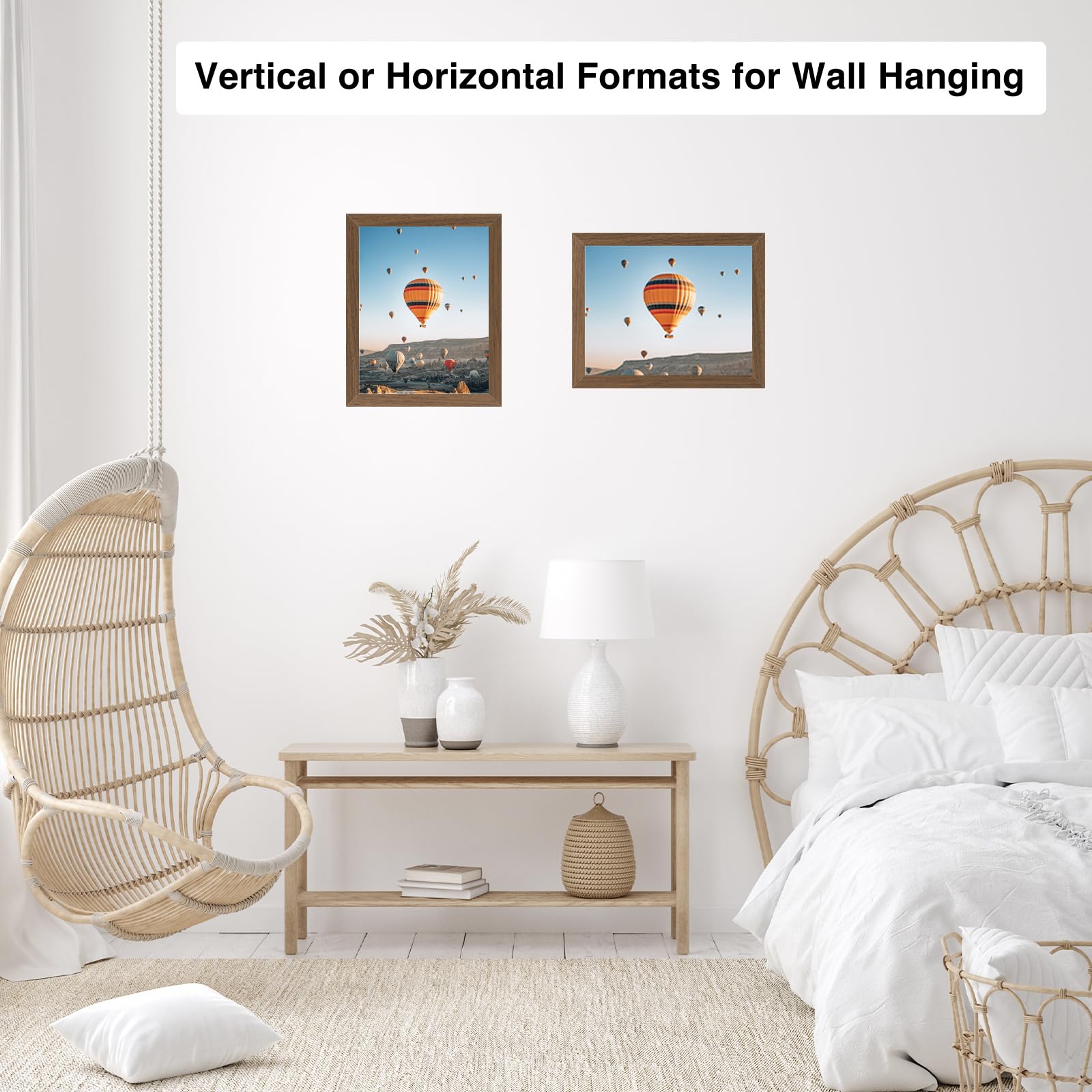 JCJMY 9x12 Picture Frame Brown for Wall Hanging, Wall Mounting Horizontally or Vertically, 9 x 12 Wall Gallery Poster Photo Fram