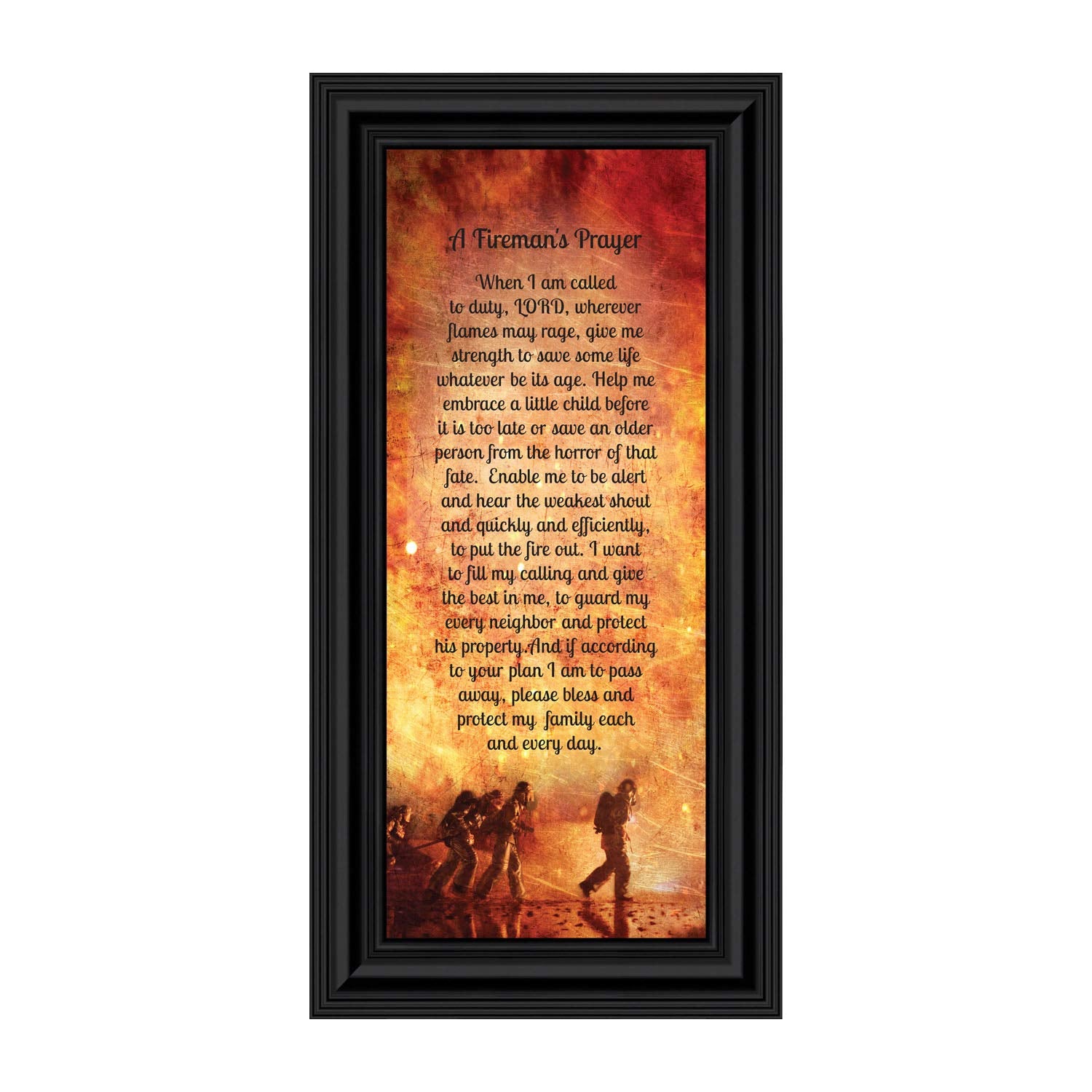 Crossroads Home D  cor Firemans Prayer Picture Frame, Firefighter Decor, Firefighter Graduation Present, 7361B