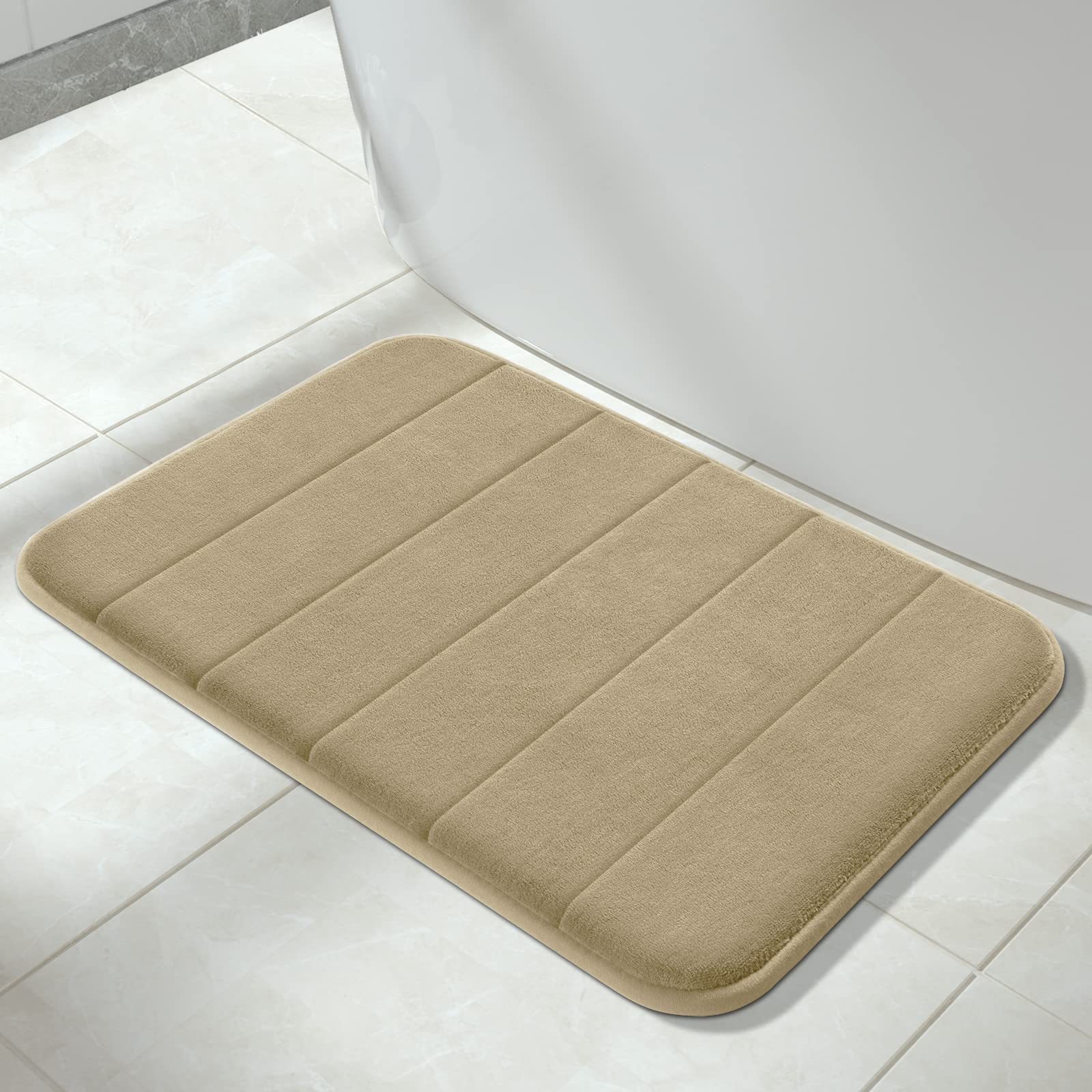 Yimobra Memory Foam Bath Mat Large Size, Soft And Comfortable, Super Water Absorbent, Non-Slip, Thick, Machine Washable (24 X 17