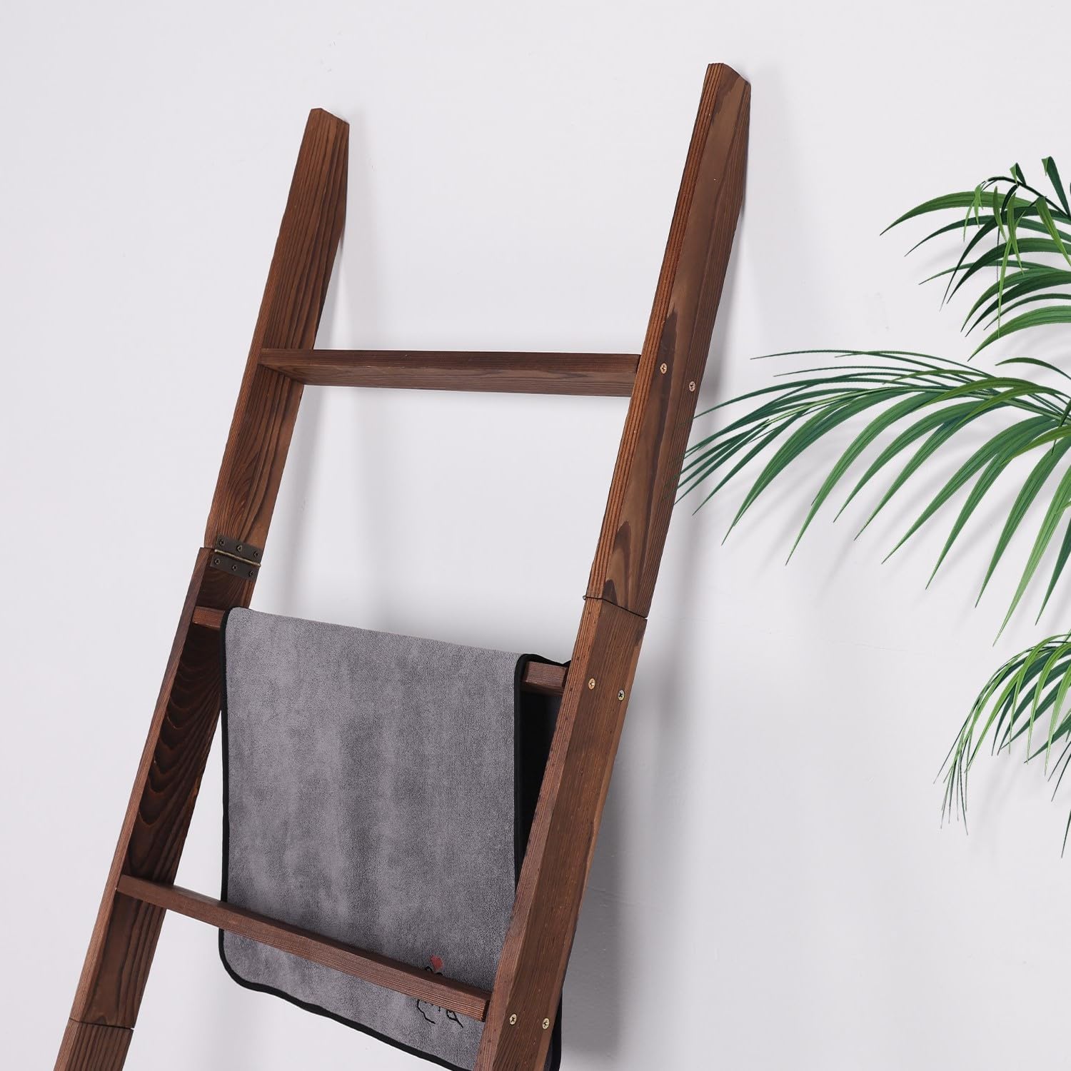 Zelbuck Blanket Ladder For Living Room And Bedroom,6-Tier Decorative Display Ladder Shelf,Ladder Rack For Storage And Decor,Wall