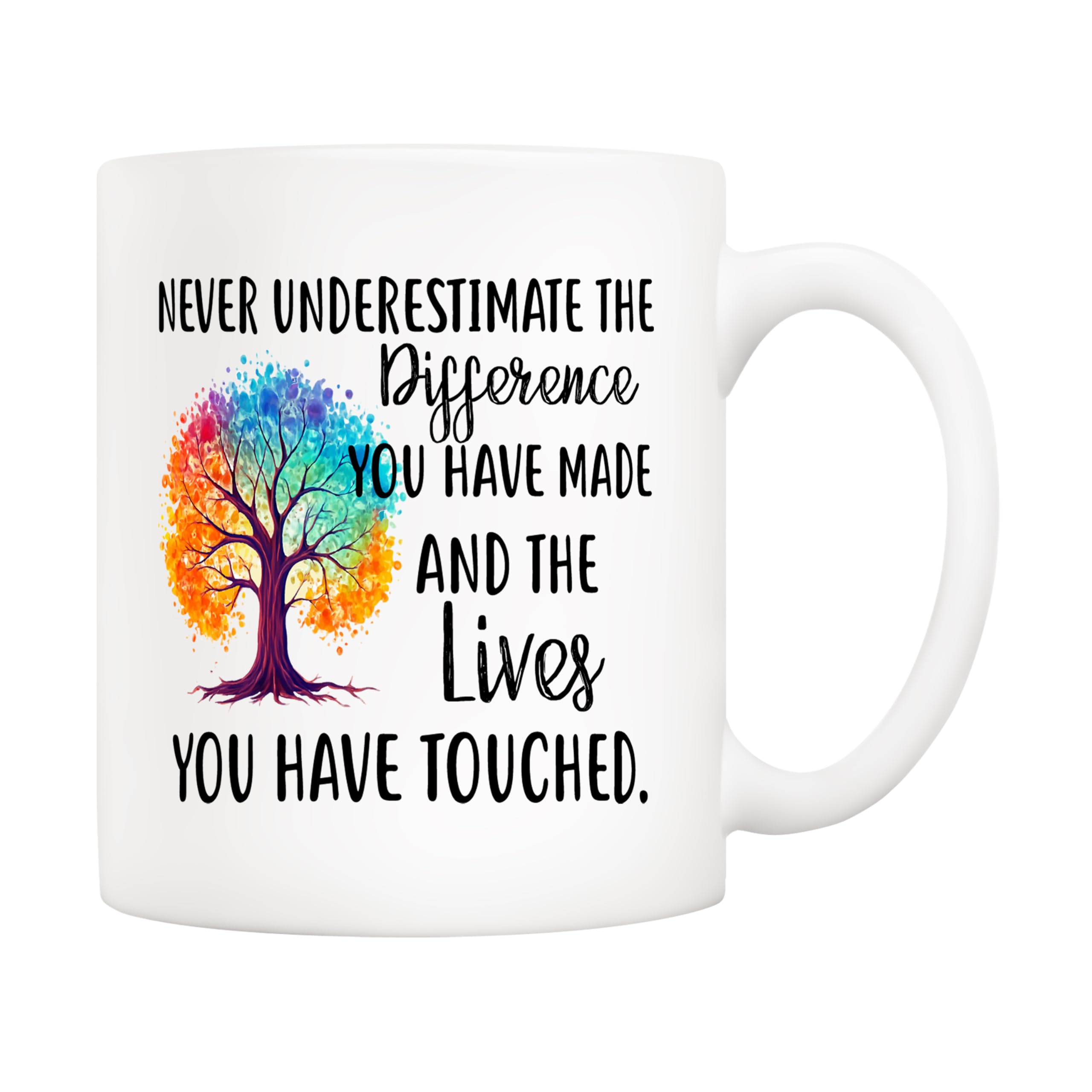 5Aup Never Underestimate the Difference You Have Made Mug Gifts 11Oz  Tree of Life | Teacher Appreciation, Mentor Thank You, Re