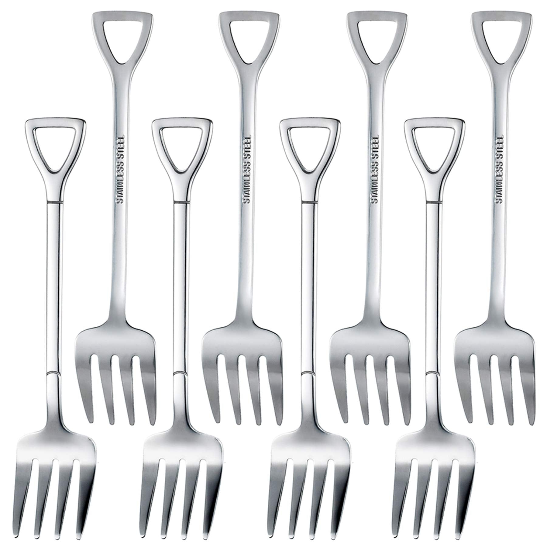 Nmqlx Dessert Fork Set, 8 Pcs 4.7'' Stainless Steel Salad Forks, Cake Fruit Fork Set For Home, Kitchen Or Restaurant