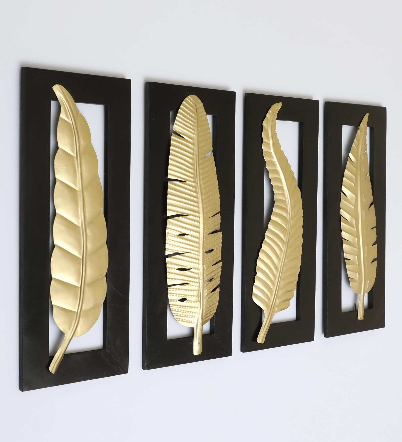 vedas Gold Metal & MDF Vantara Leaf Wall Decor Hanging & Mounted Sculpture Home Decoration Perfect for Living Room/Hotel/Restaur