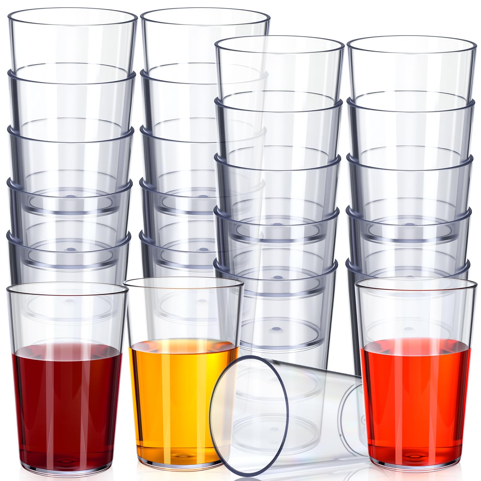 Meanplan 48 Pack 8 Oz Plastic Cups Reusable Drinking Glasses,Clear