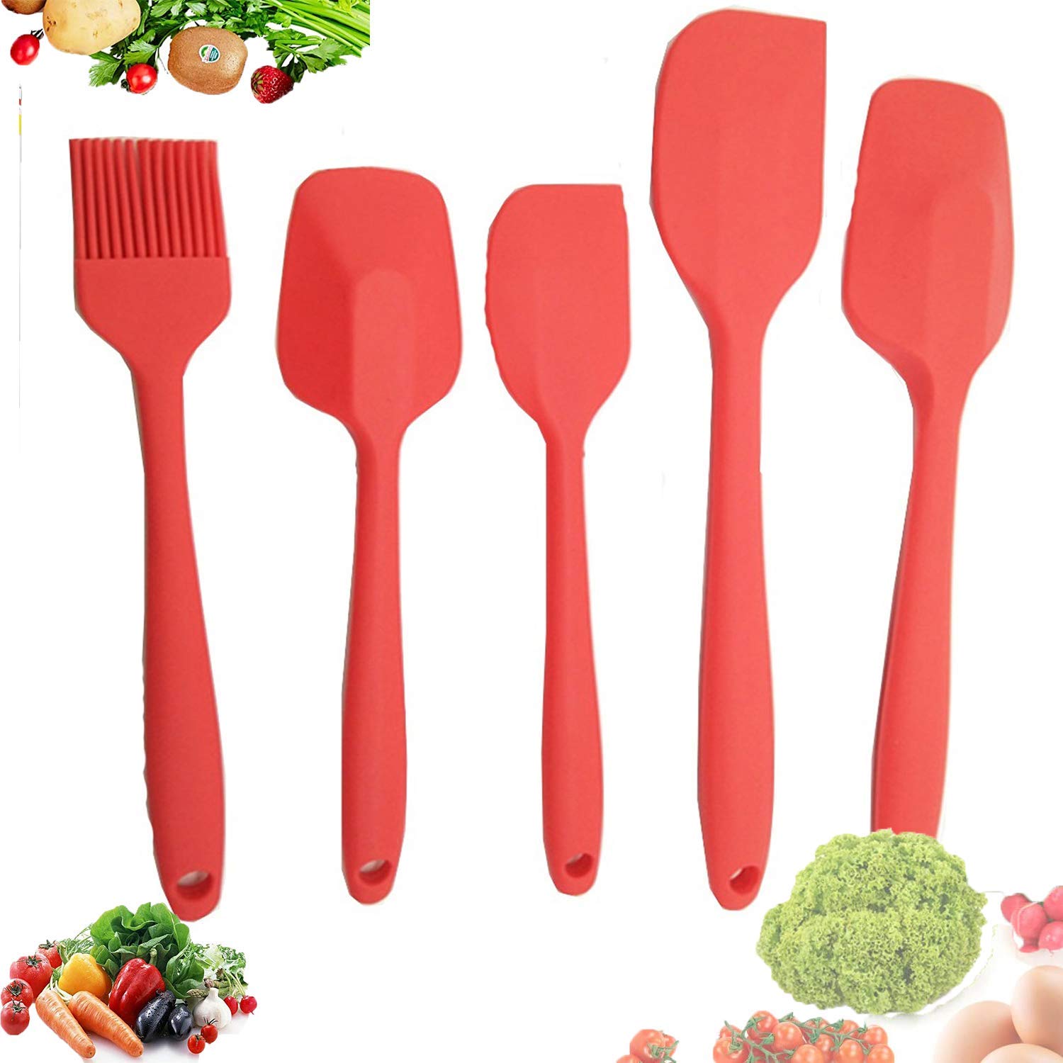 Amulakh Silicone Spoon Spatula  600?F HeatResistant NonStick Rubber Spoonula | Use As Silicone Kitchen Scraper Utensil  Baki