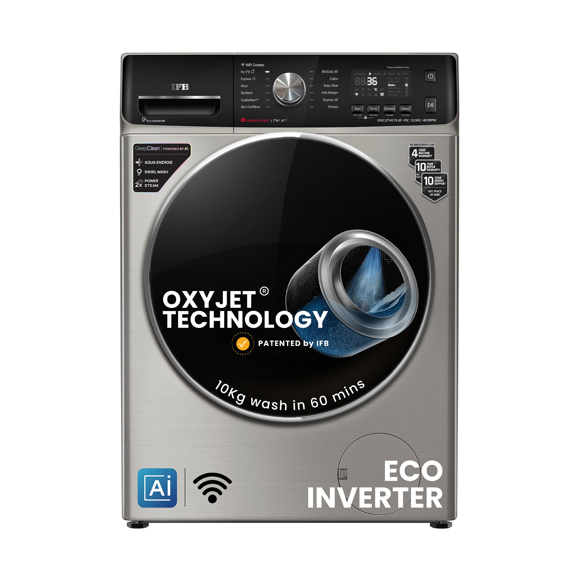 Ifb 10Kg 5 Star With Deep Clean Oxyjet Technology, Ai Powered, Fully Automatic Front Load Washing Machine (Executive Plus Vsc 10