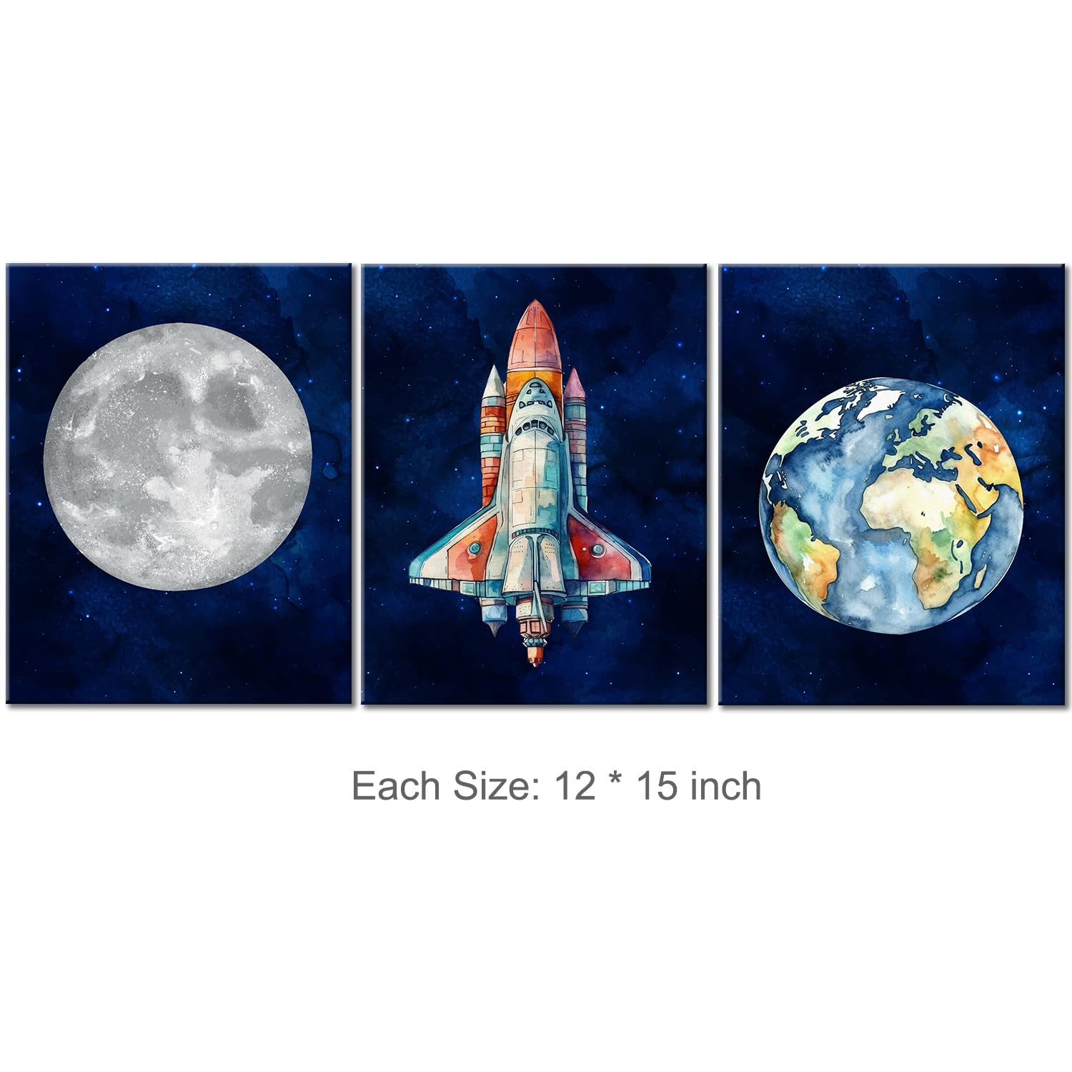 Yuzi-N Outer Space Decor For Boys Room, Space Room Decor For Boys, Space Wall Art Decor For Kids Room Boys Bedroom Nursery Playr