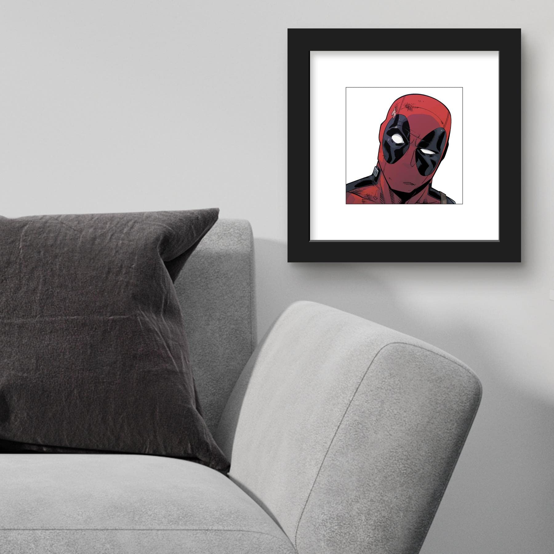 Trends International Gallery Pops Marvel Comics - Deadpool - Wink Portrait Wall Art, Black Framed Version, 12'' X 12''