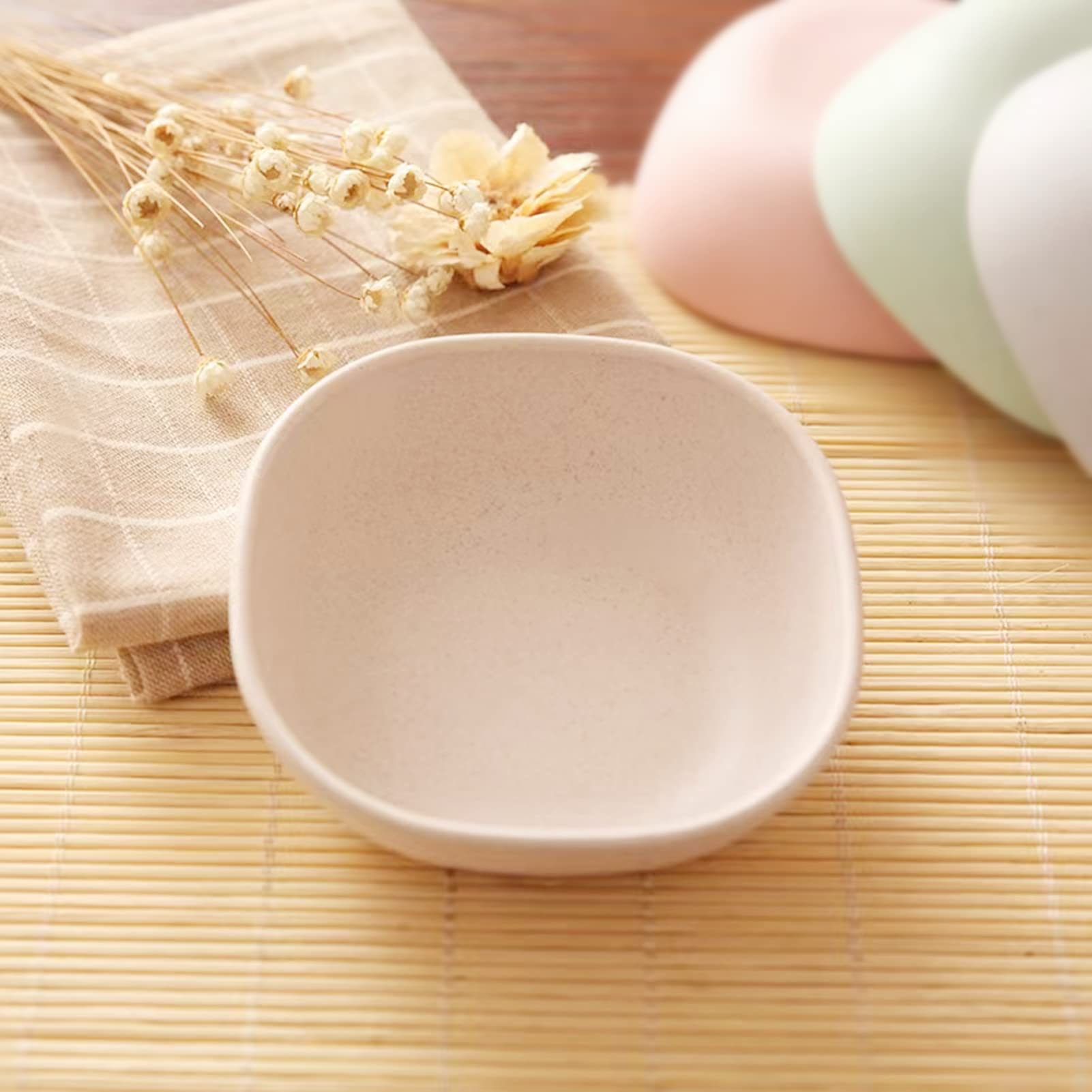 Lomoker 4.5 Oz Bamboo Fiber Pinch Bowls, 3.75'' Small Dessert Bowls, Snack Bowls, Prep Bowls, Dipping Sauce Cups, Dishwasher & M