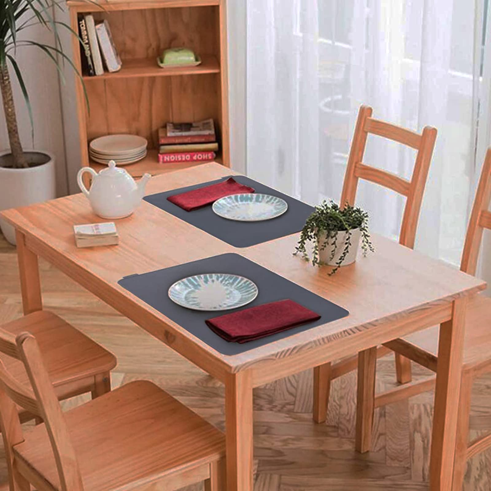Webake Placemats Silicone Table Mats Set Washable Kitchen Place Mat, Heat Resistant Waterproof Insulation Mats 16 X 12 Inch