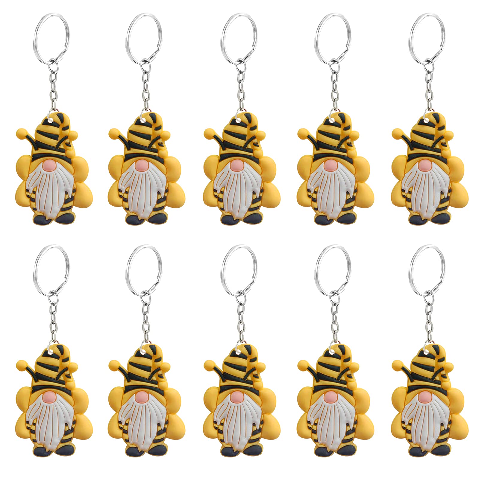 Mirabuy 20 Pcs Bee Gnome Keychains For Bee Themed Baby Shower Party Favors, Birthday Party Favors, Party Return Gifts, Party Bag