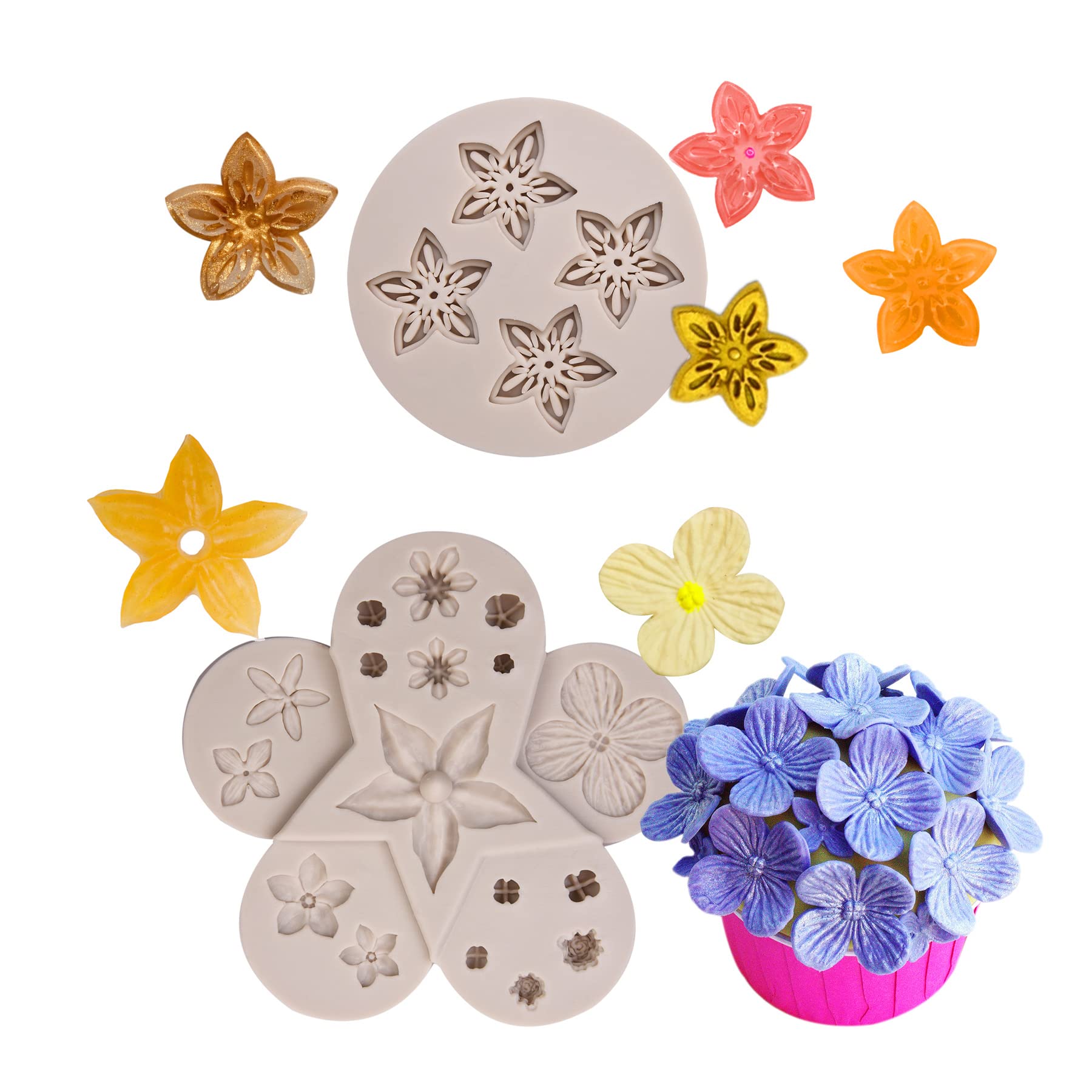Hyacinth Flower Silicone Mold, Mini Dogwood Chocolate Silicone Mould, For Wedding Cake Decorators Cupcake Topper Gumpaste Candy