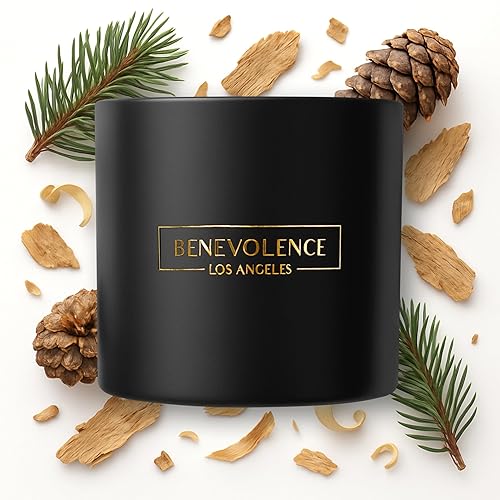 Benevolence LA 3 Wick Candle  Pine Wood Large Candle  14.5 oz Scented Candles for Home Scented  Natural Soy Candles Gifts for Wo