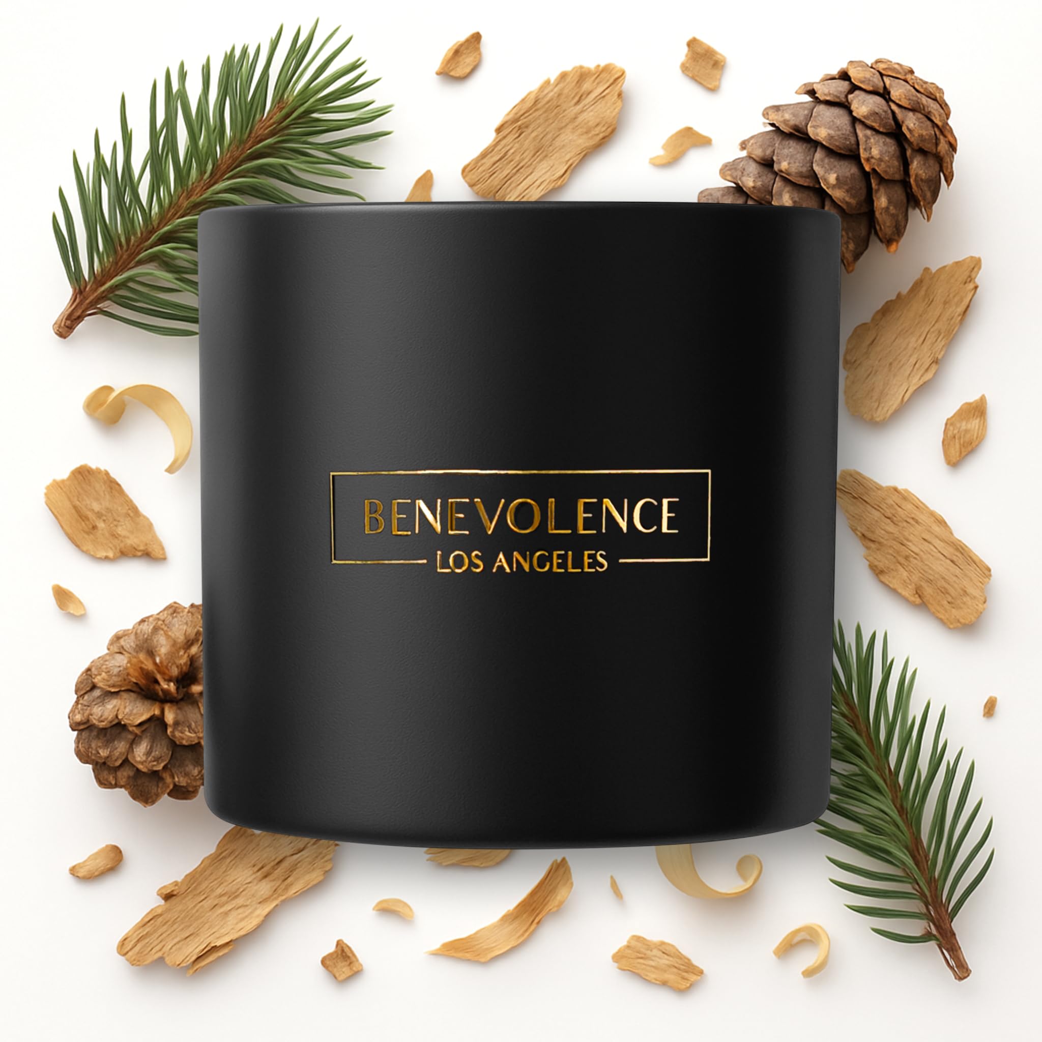 Benevolence LA 3 Wick Candle  Pine Wood Large Candle  14.5 oz Scented Candles for Home Scented  Natural Soy Candles Gifts for Wo