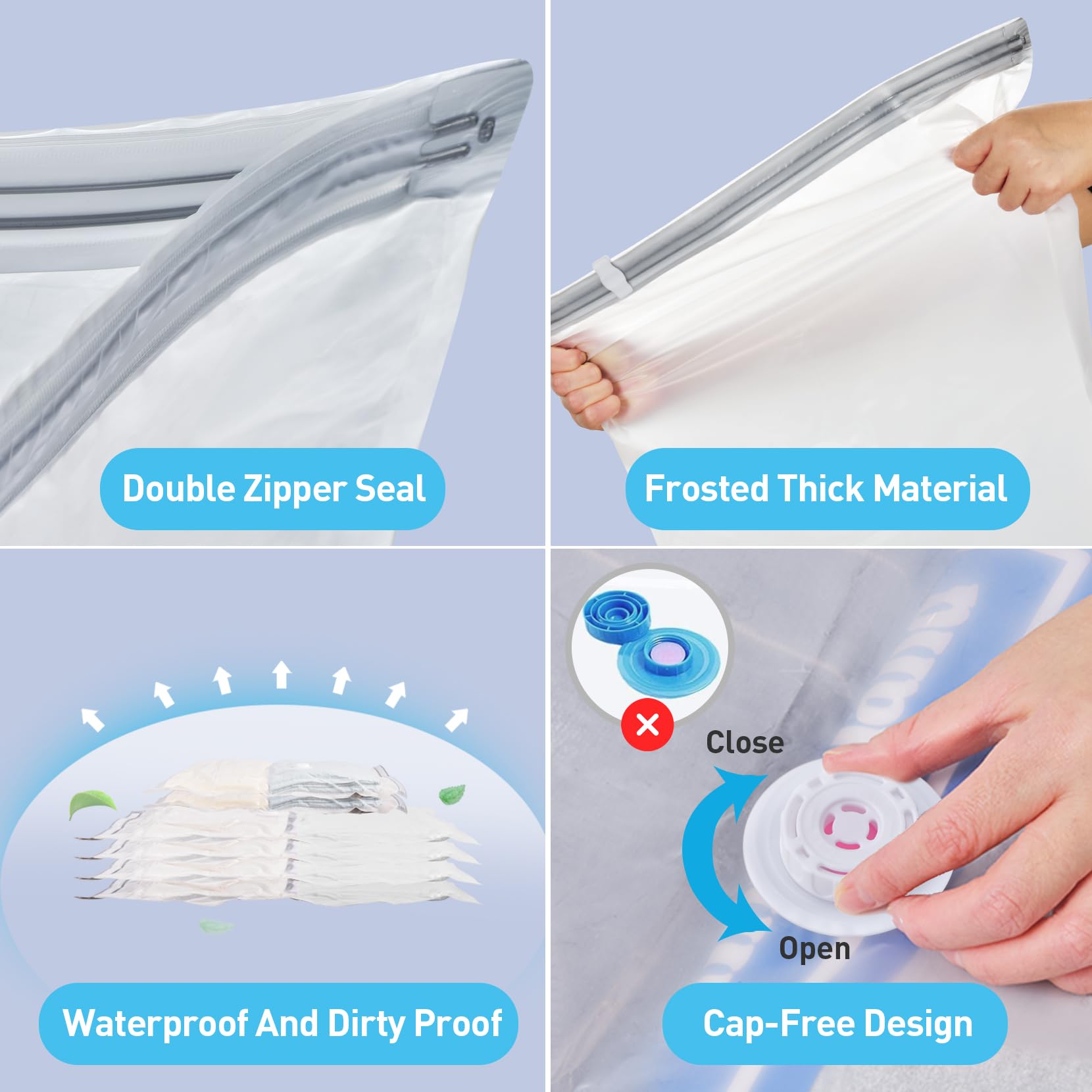 12 Pack Vacuum Storage Bags With Electric Air Pump, Vacuum Sealed Storage Bags (3Jumbo/3Large/3Medium/3Small), Space Saver Bag F