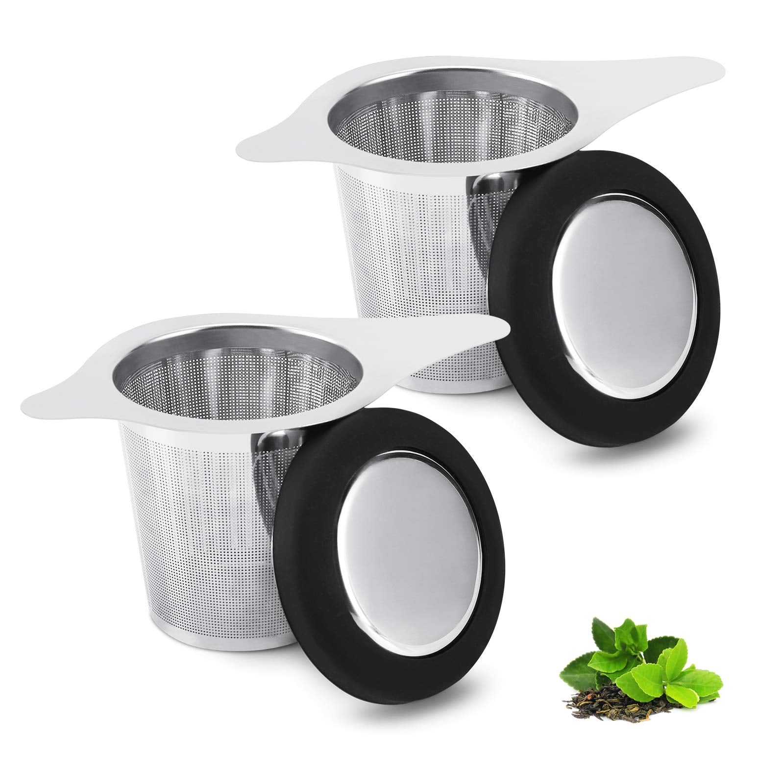 Two Pack Tea Infuser Basket Stainless Steel Tea Strainer Tea Filter With Small Strainer And Lid Tea Diffuser For Loose Tea Super
