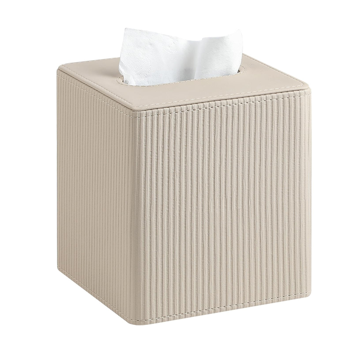 Cretkhp Pu Leather Tissue Box Cover With Magnetic Closure, Modern Square Tissue Box Holder Decorative Organizer For Bathroom Van