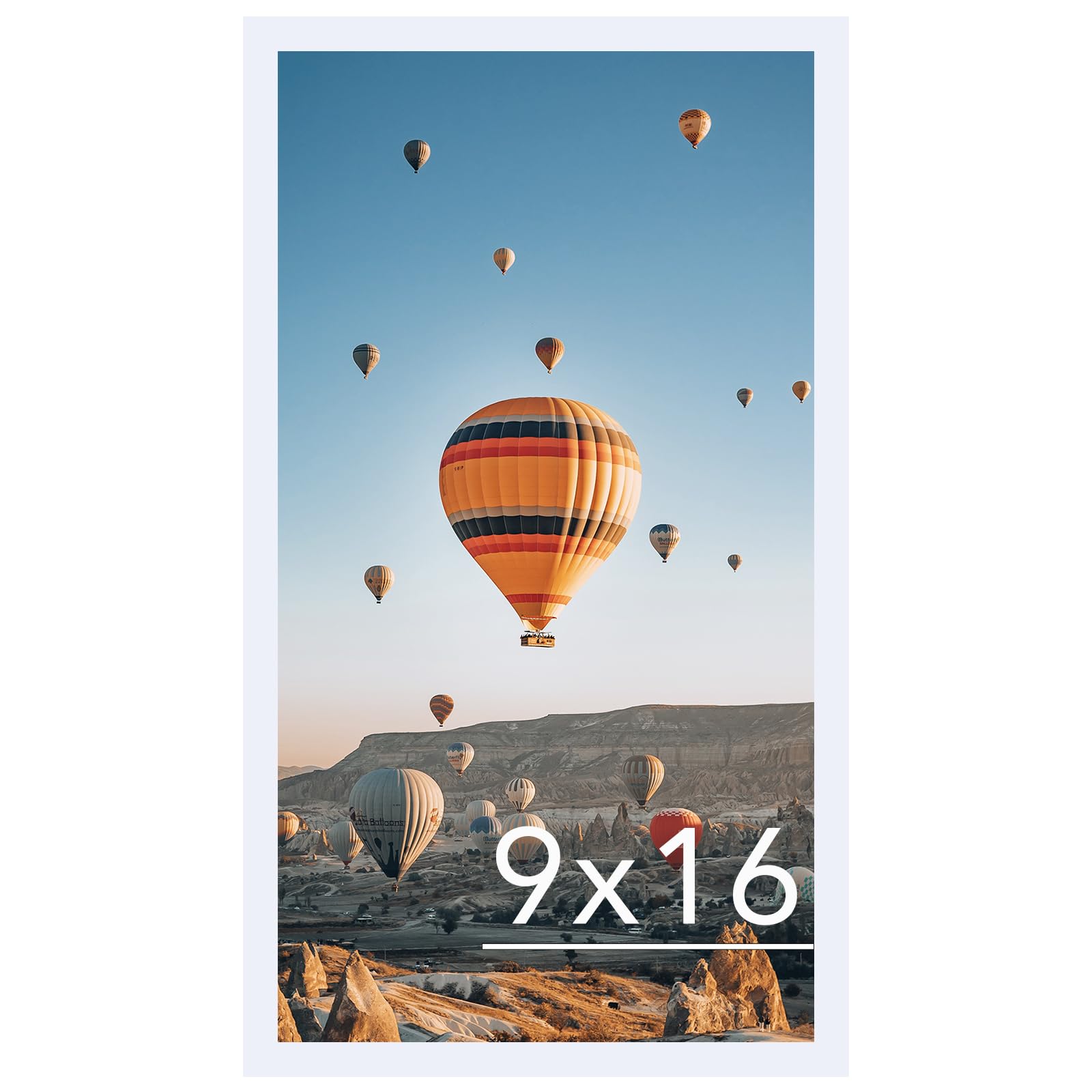 JCJMY 9x16 Picture Frame White for Wall Hanging, Wall Mounting Horizontally or Vertically, 9 x 16 Wall Gallery Poster Photo Fram