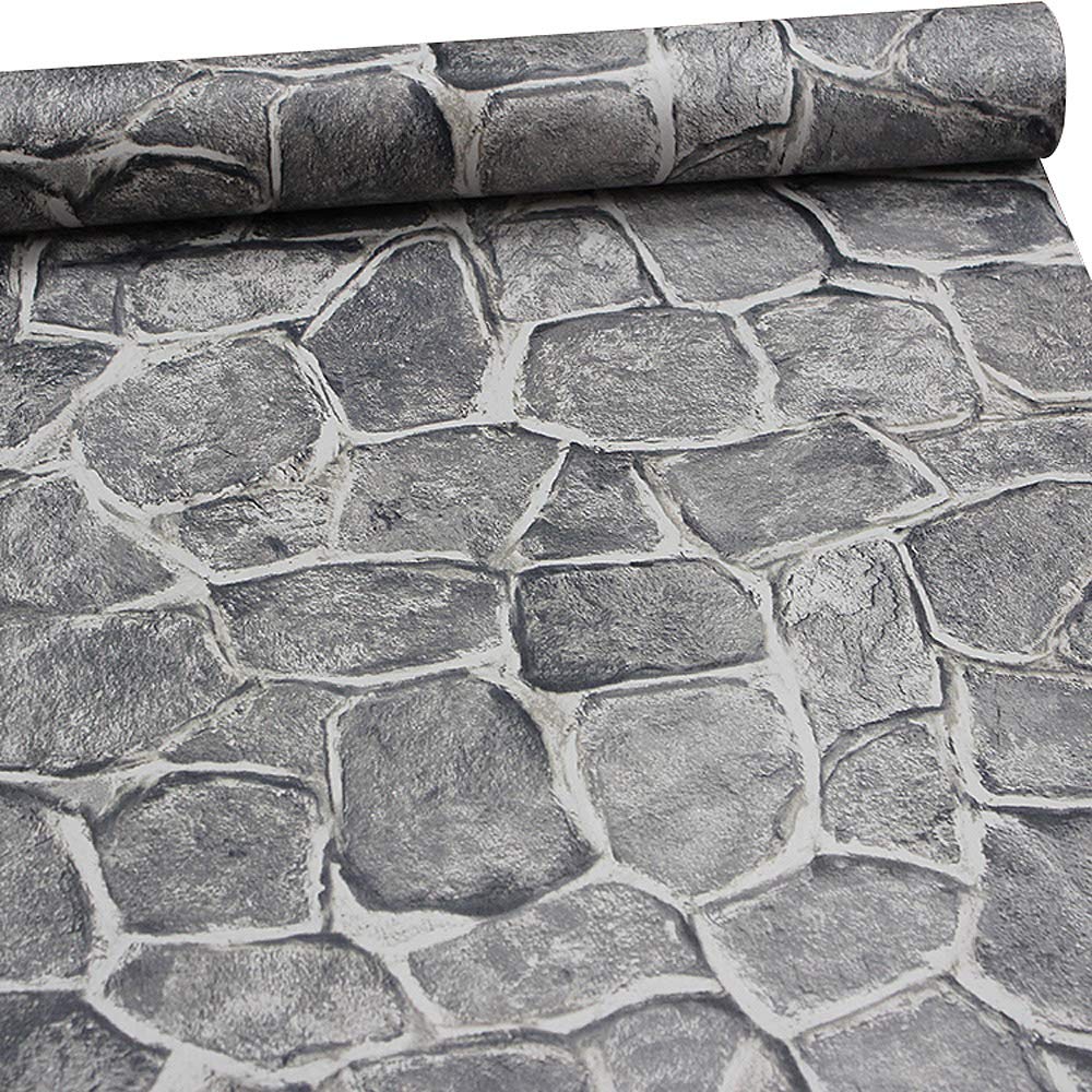Zerostage 22 Yards Castle Tower Stone Wallpaper Peel And Stick Removable Contact Paper Rock Self Adhesive Wall Decoration Dark G