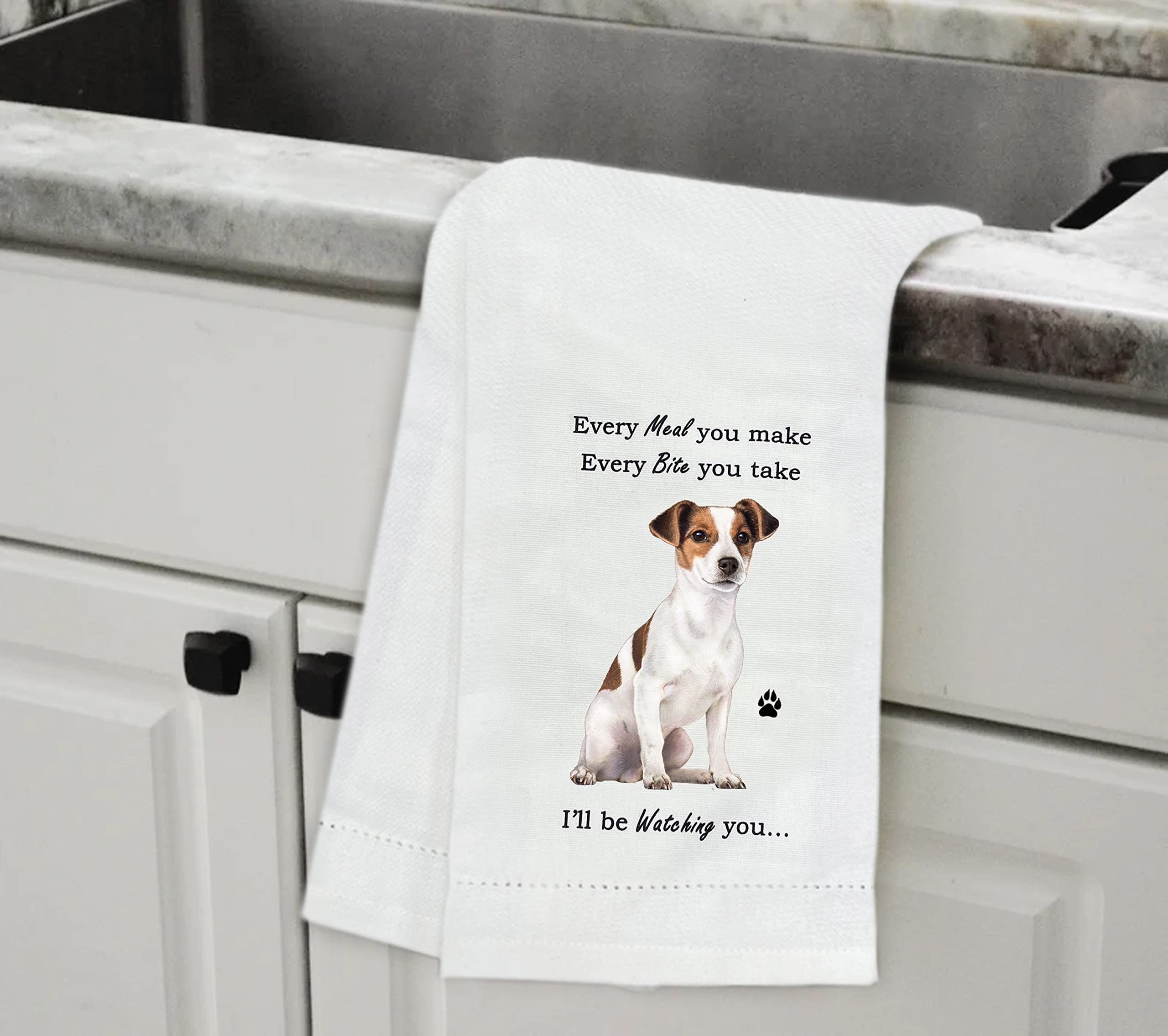 Jack Russell Kitchen Towel - Soft Highly Absorbent - Jack Russell Gifts - Dish Towels For Washing Dishes - Tea Towels - Reusable
