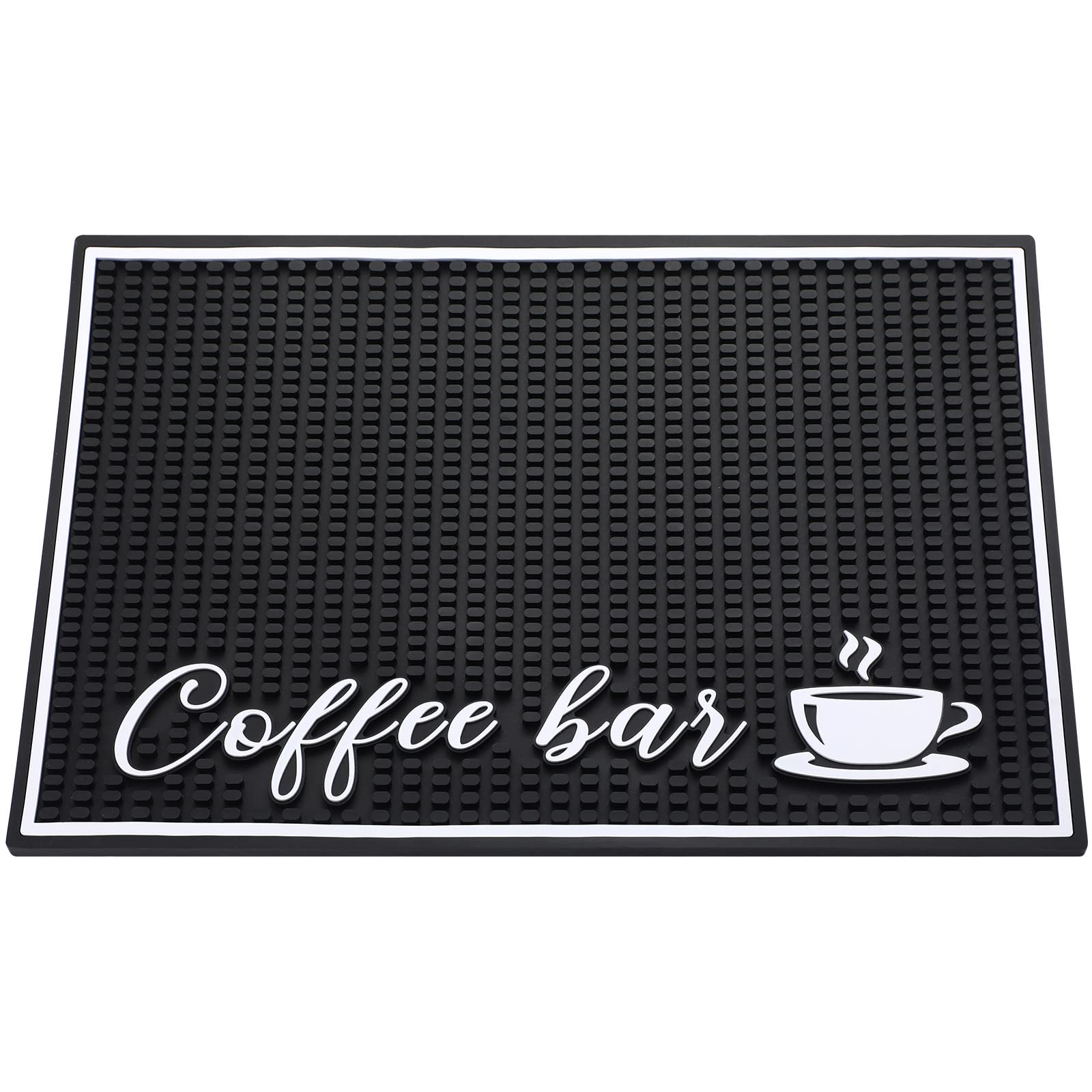 Stylish Bar Mat for Countertop - 18 x 12 Inches, 1 cm Thick Service Mat for Coffee Maker, Kitchen Counter, Dish Drying, Spills -