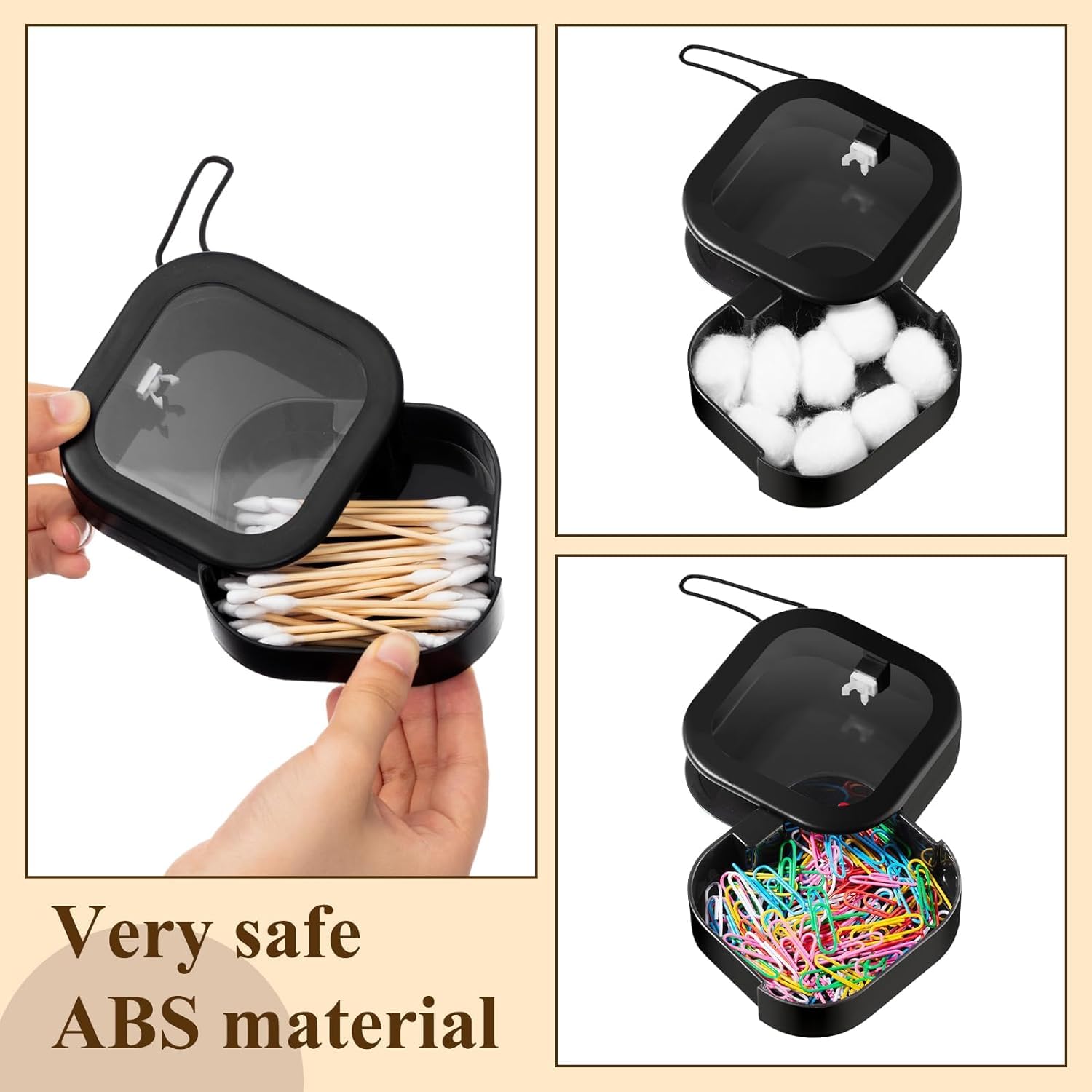 2 Pcs Hair Tie Organizer,Portable Travel Qtip Holder,Bathroom Storage Organizer Qtip Dispenser Cotton Swabs Dispenser Kids Hair