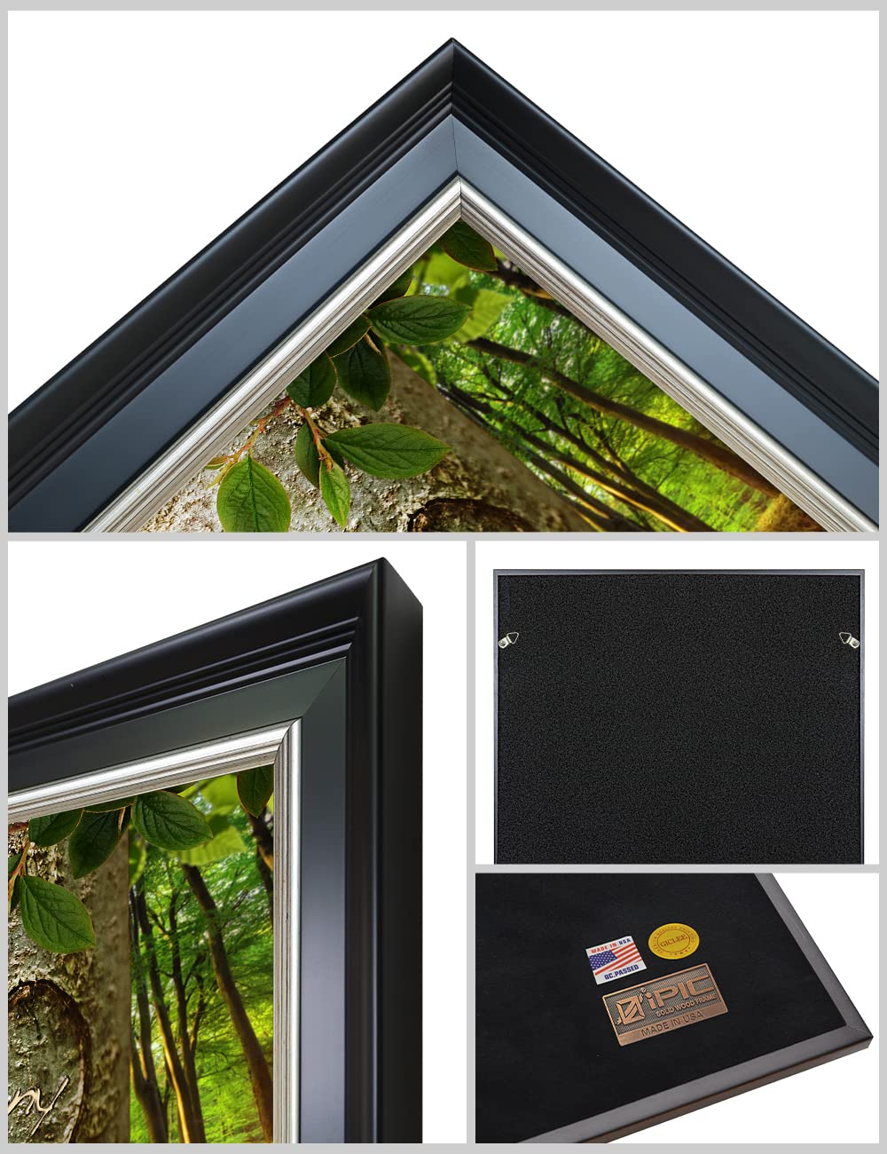 Ipic - Love Evergreen, Personalized Ideal Gift Custom Framed Wall Art With Names And Date, Giclee Prints With Solid Wood Frame,