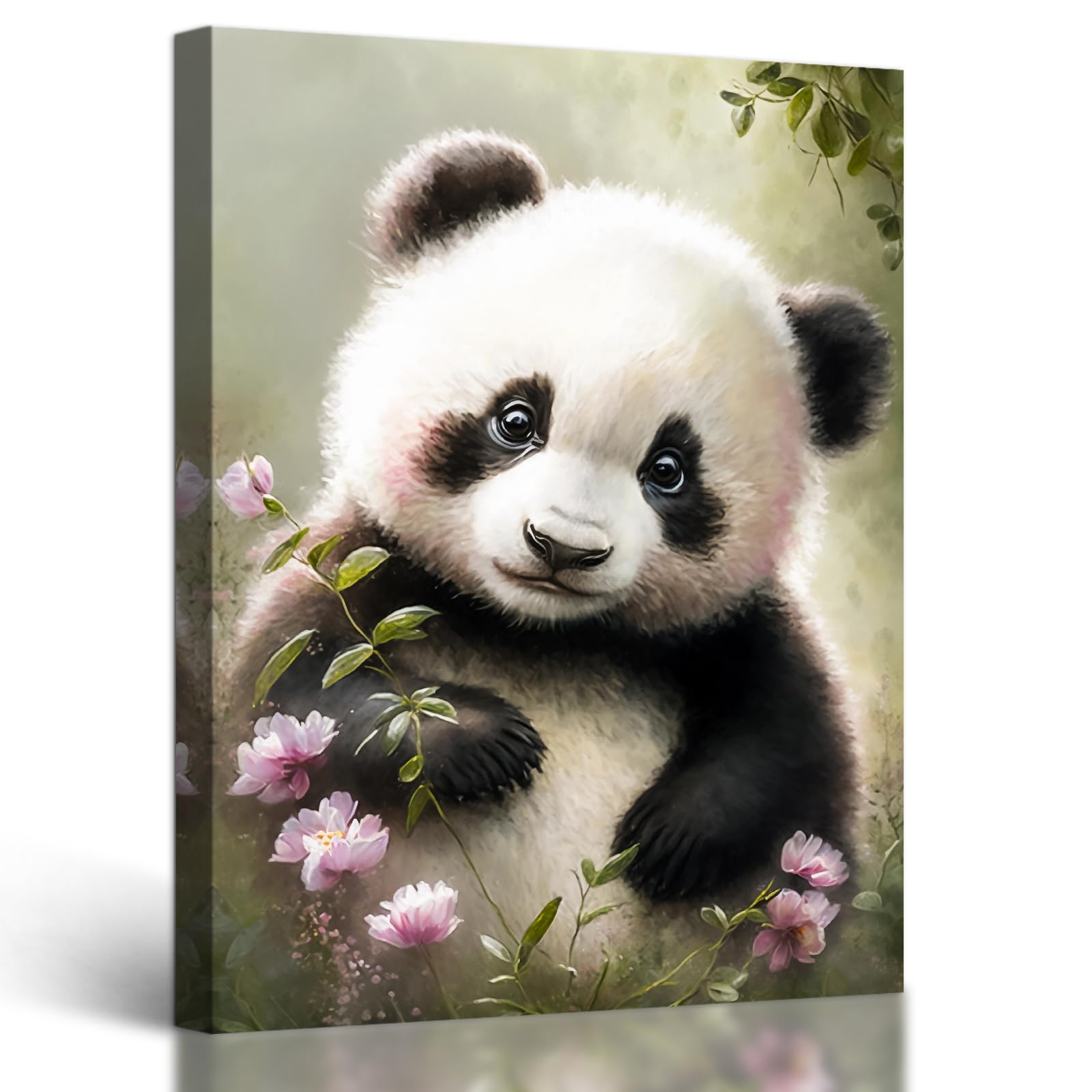 C8Busis Panda Wall Art Animal Print Wall Decor Watercolor Wall Artwork Canvas Wall Art Painting For Bedroom Living Room Kitchen