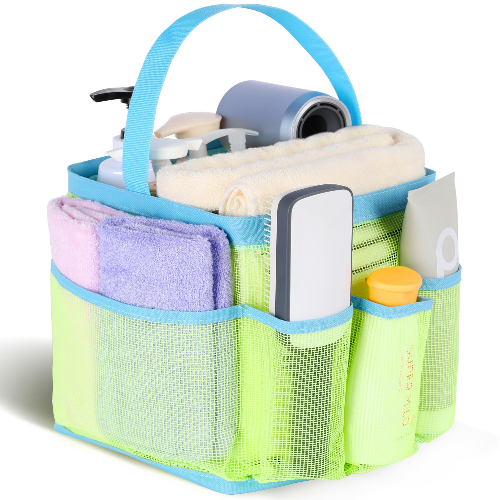 Eudele Mesh Shower Caddy Portable For College Dorm Room Essentials,Portable Shower Caddy Dorm With 8-Pocket Large Capacity,Showe