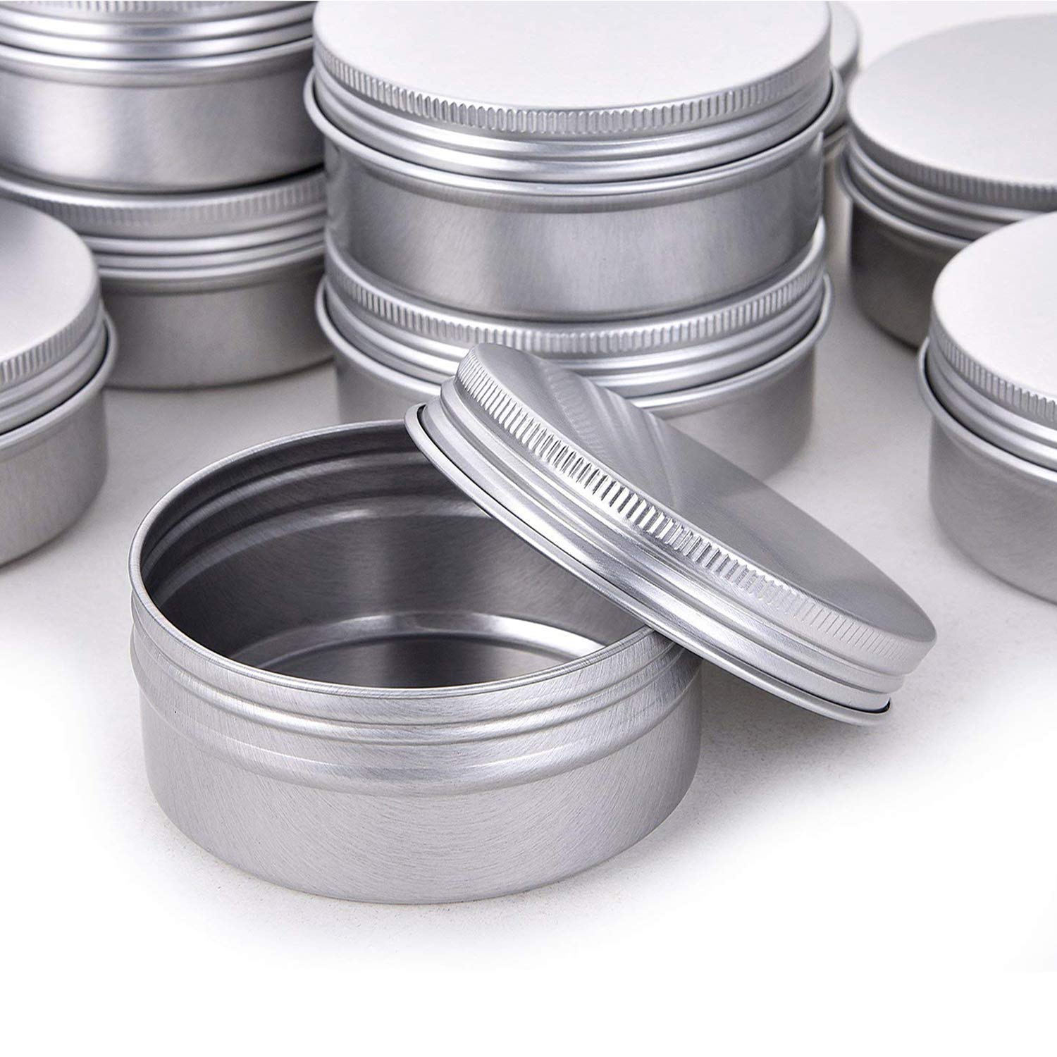 1 Ounce Aluminum Tin Jar Refillable Containers 30Ml Aluminum Screw Lid Round Tin Container Bottle For Cosmetic,Lip Balm, Cream,