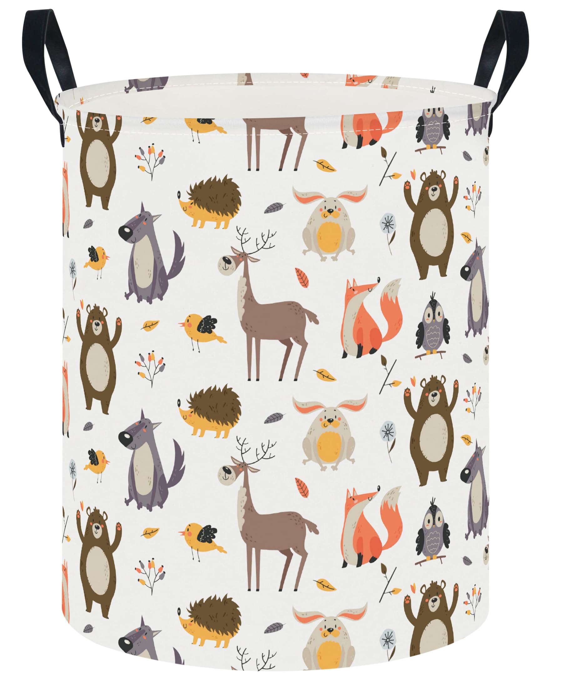 Hkec 19.7 Laundry Basket,Kids Dirty Clothes Hamper,Waterproof Storage Bin,Room Decor,Gift Baskets,Nursery Hamper(Forest Animal)