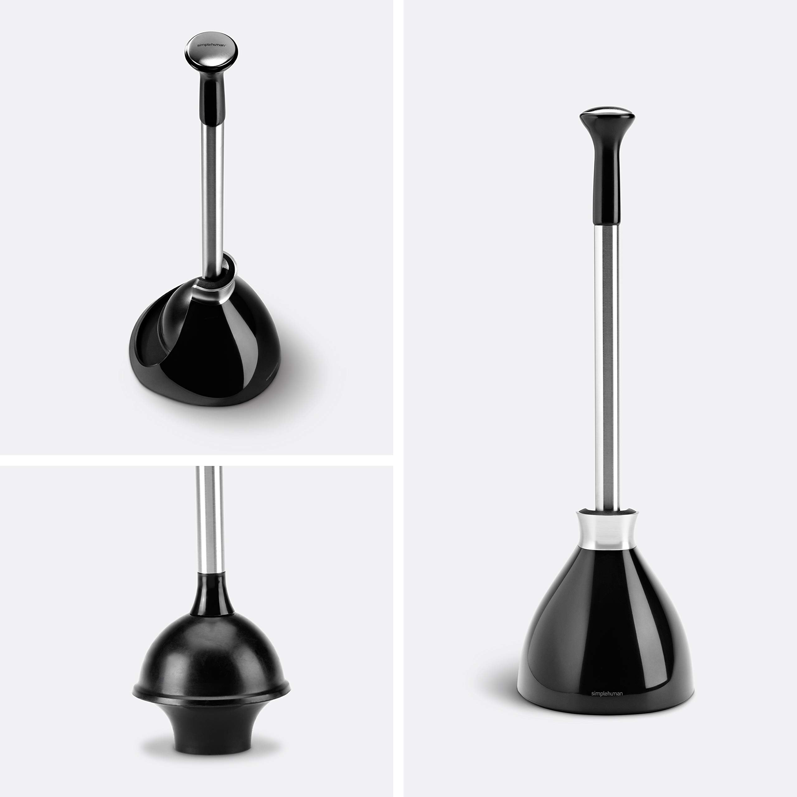 Simplehuman Toilet Plunger And Caddy Stainless Steel, Black