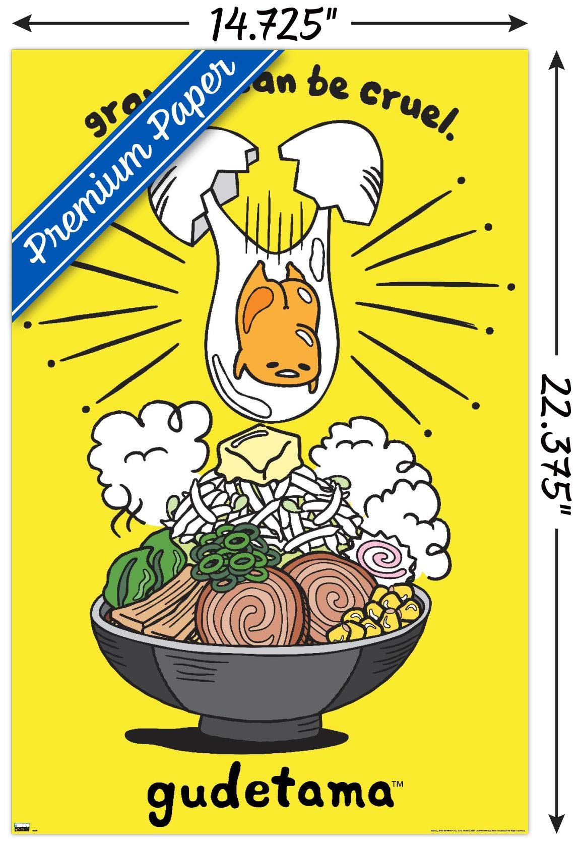Trends International Gudetama - Gravity Wall Poster, 14.725'' X 22.375'', Premium Unframed Version
