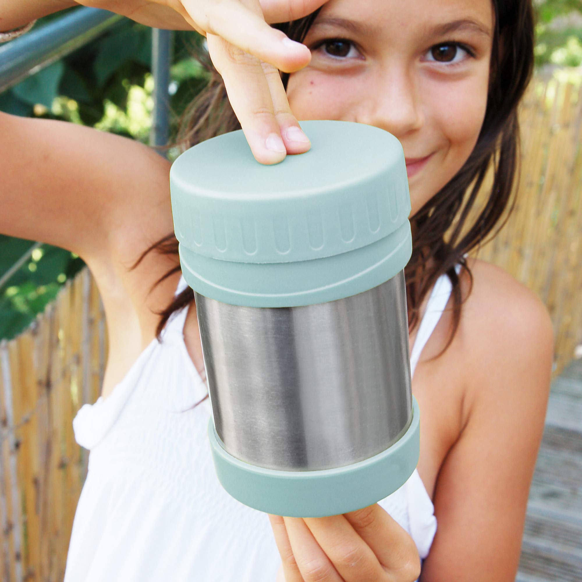 U Konserve Stainless Steel Insulated Food Jar 12Oz - Leak-Proof Seafoam Blue Lid - Bpa Free - Thermal And Double-Walled To Keep