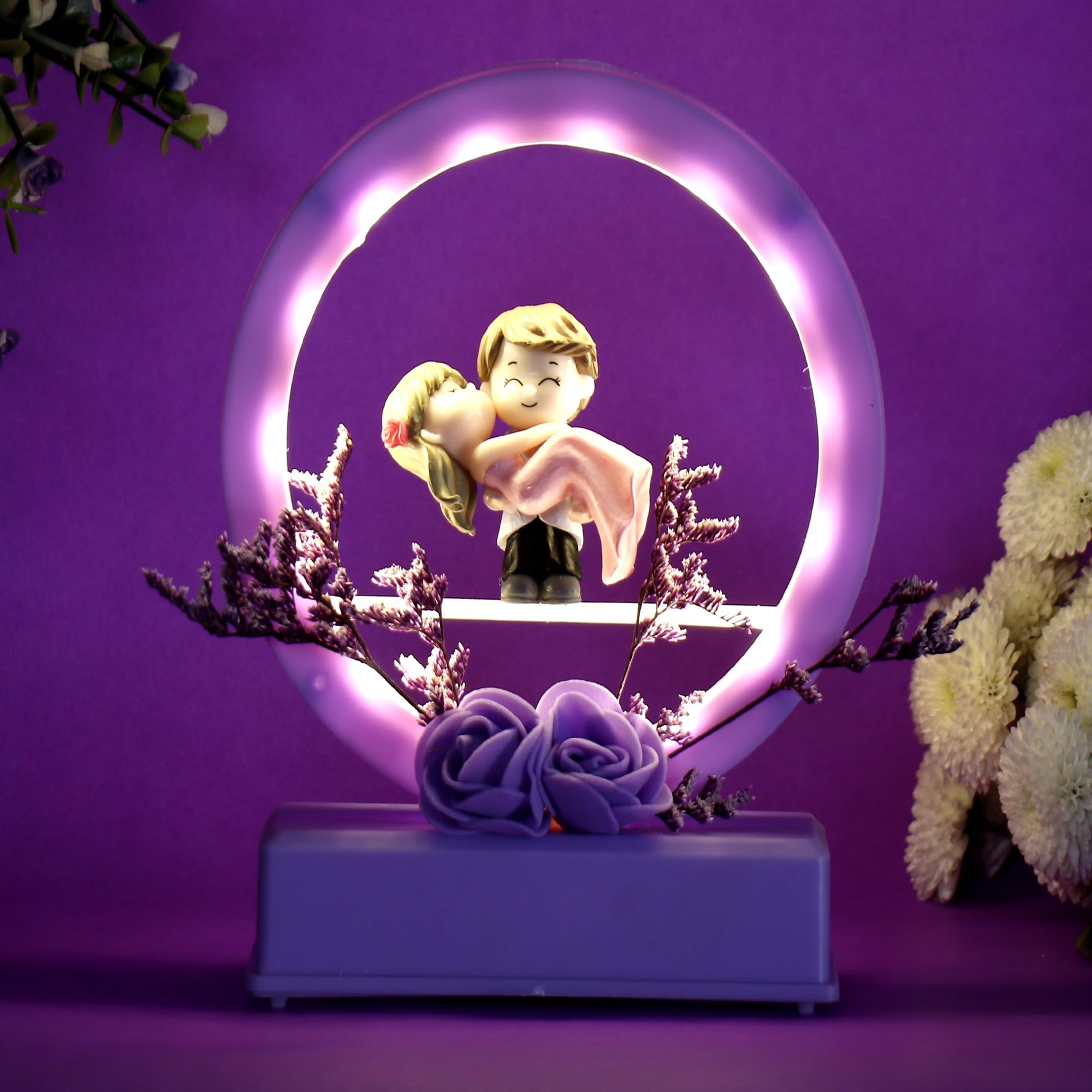 Chocozone Cachet India Musical Couple Showpiece With Lights Valentine Gift For Girlfriend Wife Birthday Gifts For Girls Romantic