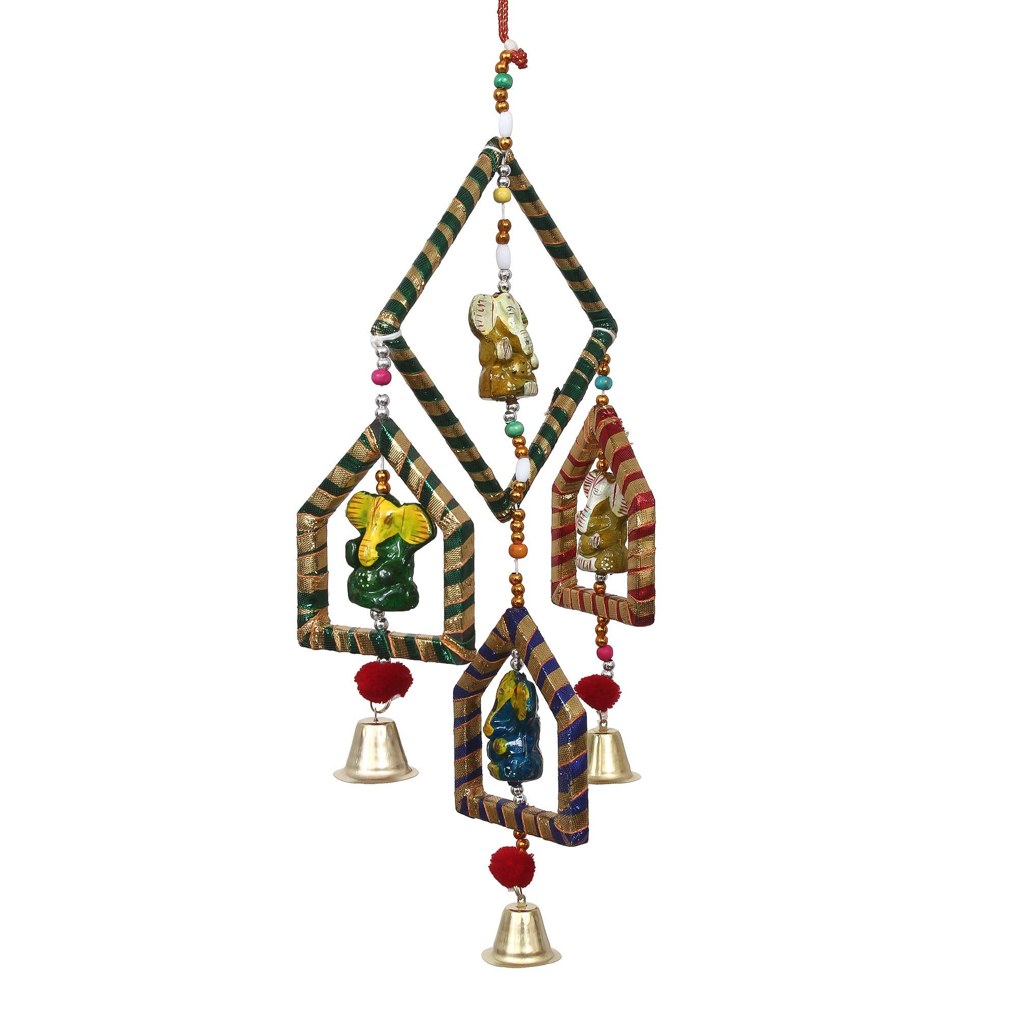 eCraftIndia Handcrafted Decorative Lord Ganesha Wall/Door/Window Hanging Bell