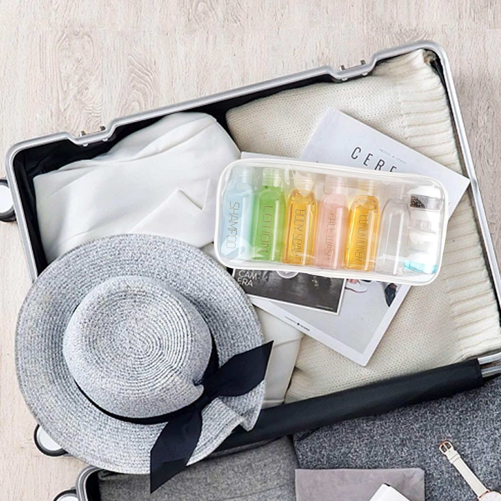 Cosywell Travel Bottles For Toiletries 10Pcs Travel Shampoo And Conditioner Bottles Tsa Approved Travel Size Containers Leakproo