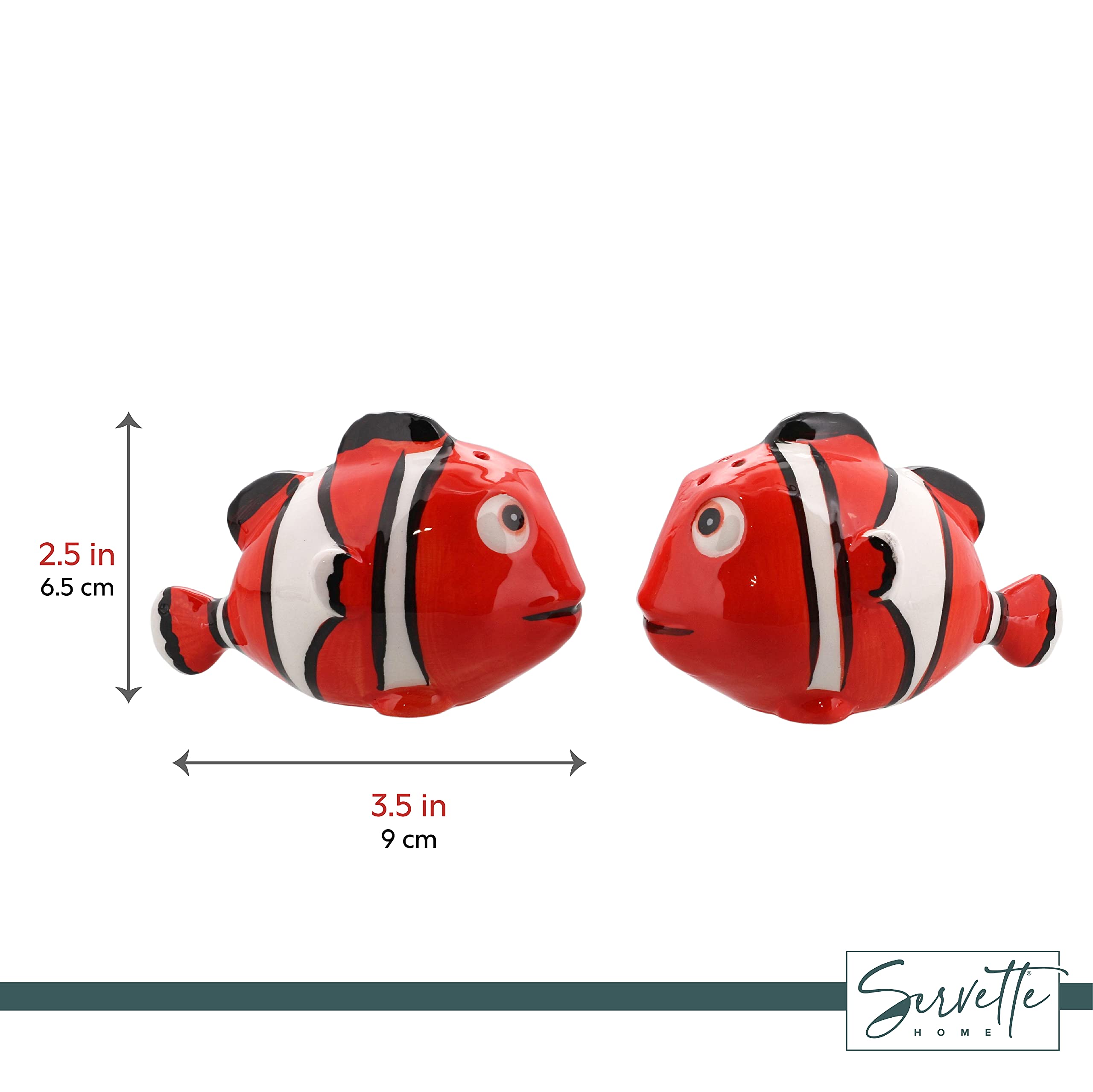 Ceramic Salt & Pepper Shakers Novelty Kitchen D  Cor - Tropical Fish