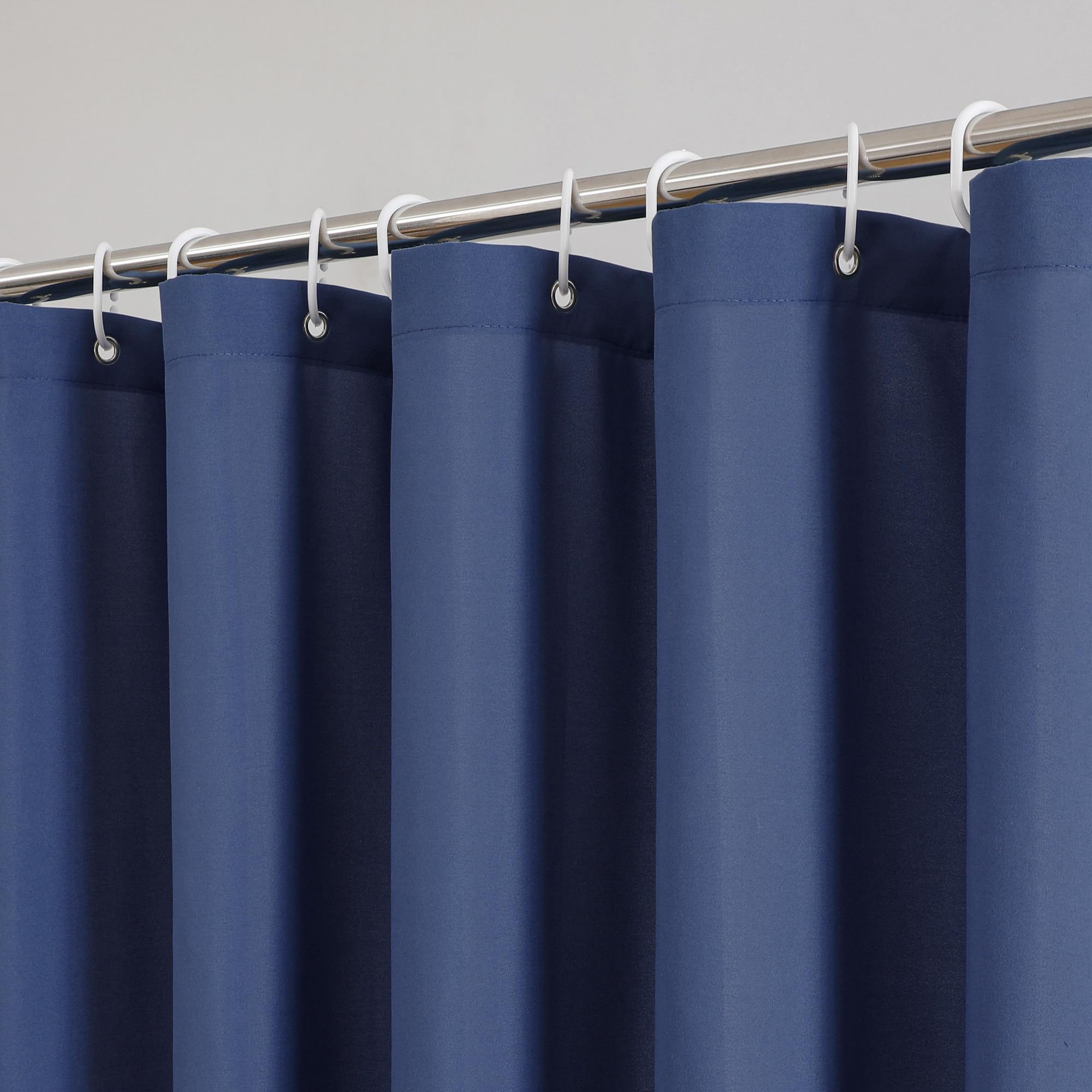 Ovzme Zora Dusty Blue Shower Curtain For Bathroom, Fabric Shower Curtain Set With 12 Hooks - Soft Cloth & Hotel Spa Quality, Wat