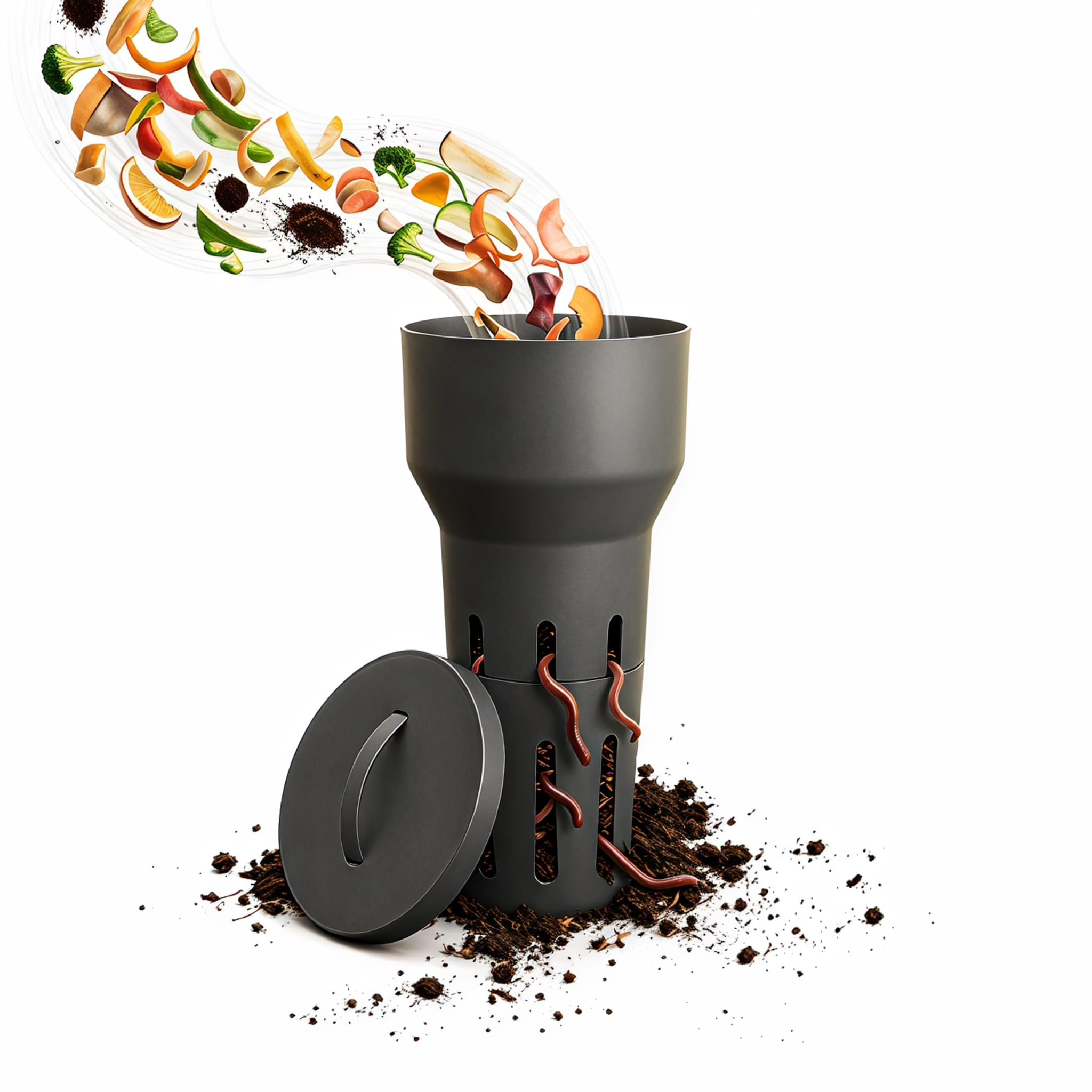 Inground Composter 2.6 Gallon, Underground Worm Farm for Kitchen Food Waste