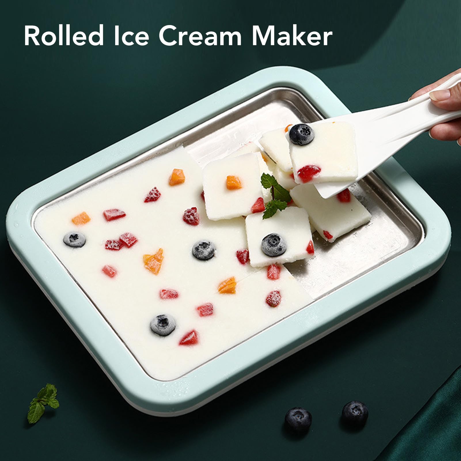 Fdit Ice Cream Maker - Stainless Steel Cold Pan for Rolled Ice Cream, DIY with 2 Spatulas, Model Fditgec13yb6oa