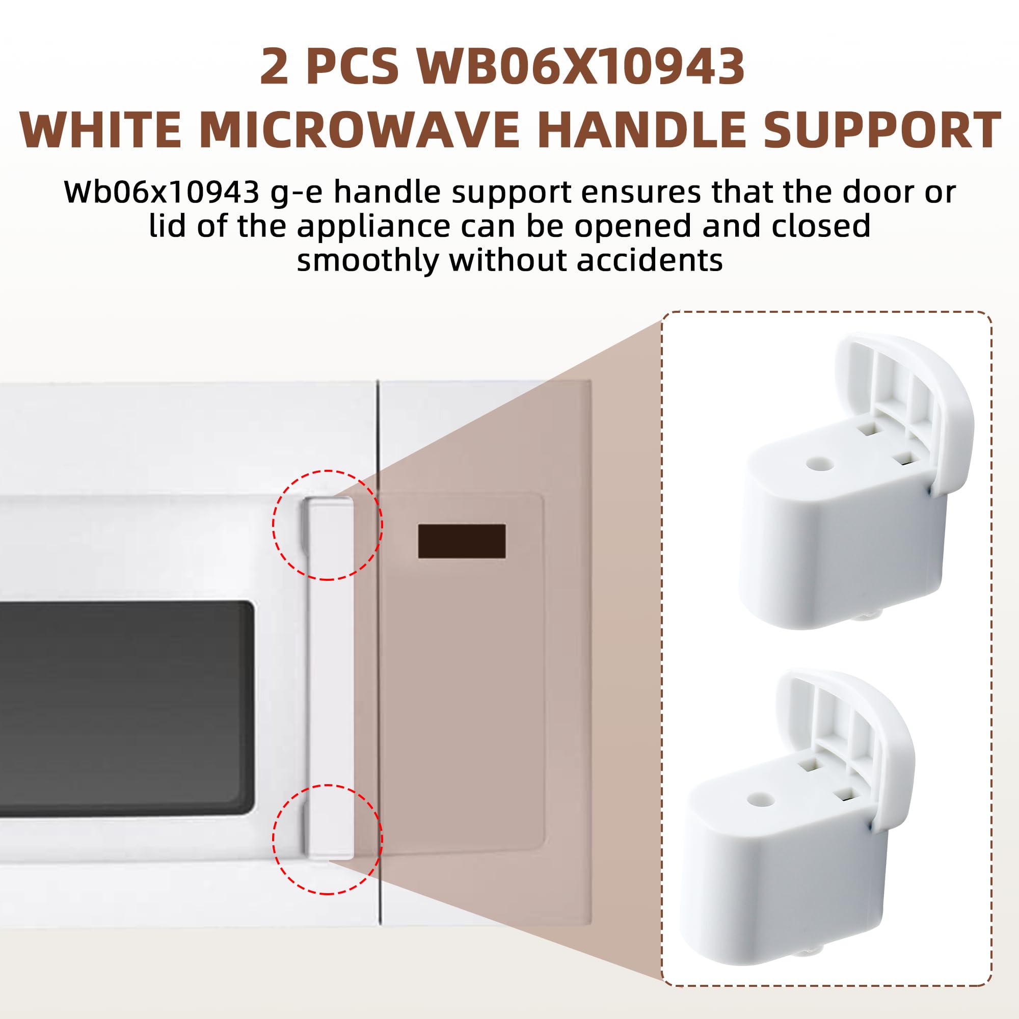 Upgraded 2 Pack Wb06X10943 Handle Support Microwave Replacement Part By Ami Parts Exact Fit For G.E Replaces Ap5790057 Ps8753758