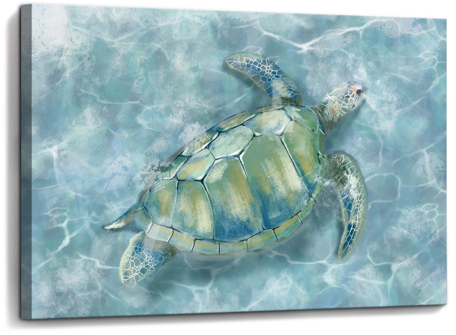 Yjyart Bathroom Wall Decor Sea Turtle Hd Pictures Print On Canvas Wall Art For Bedroom Kitchen Blue Coastal Room Decorations Art