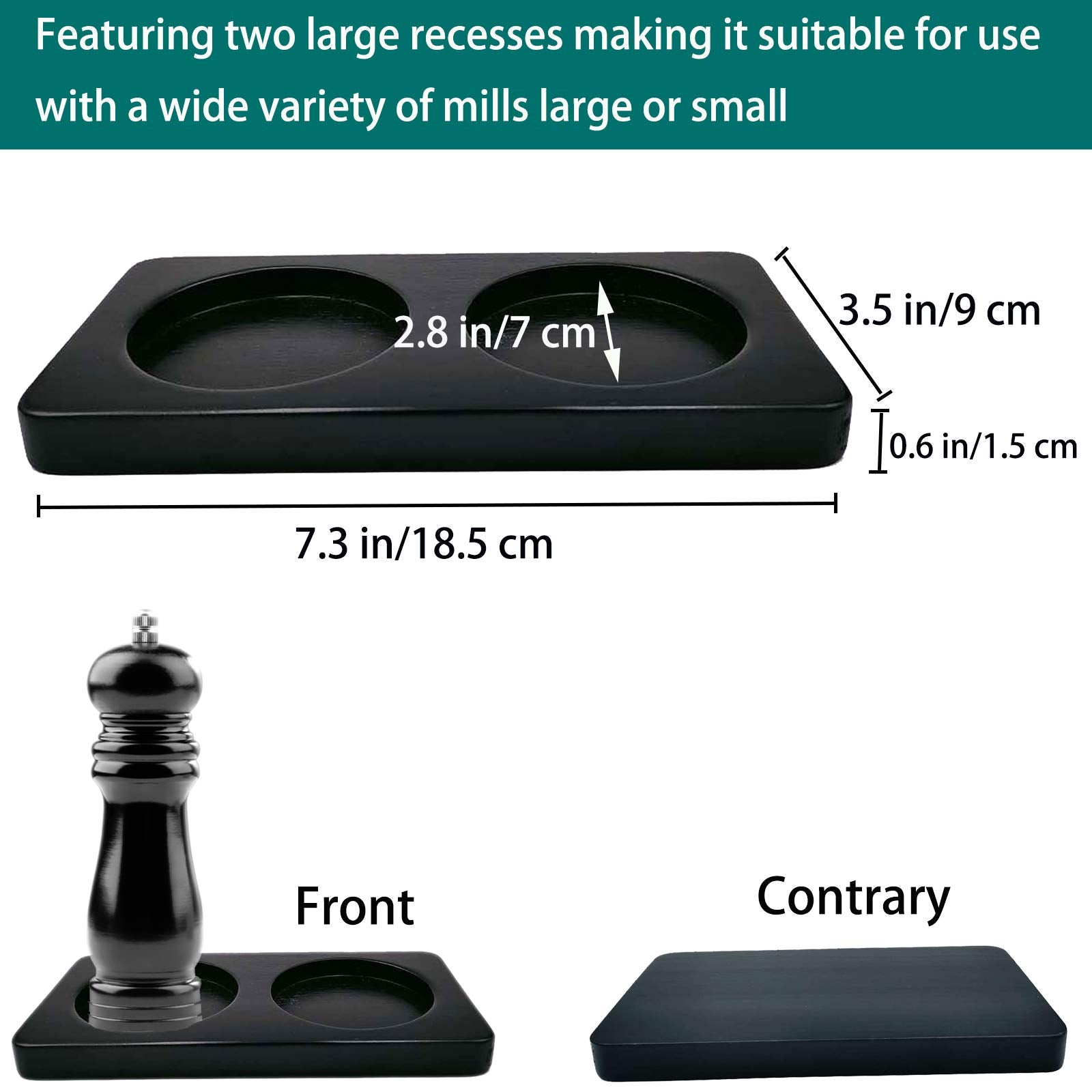 Salt And Pepper Mill Tray, Pepper Salt Mill Tray, Wood Tray